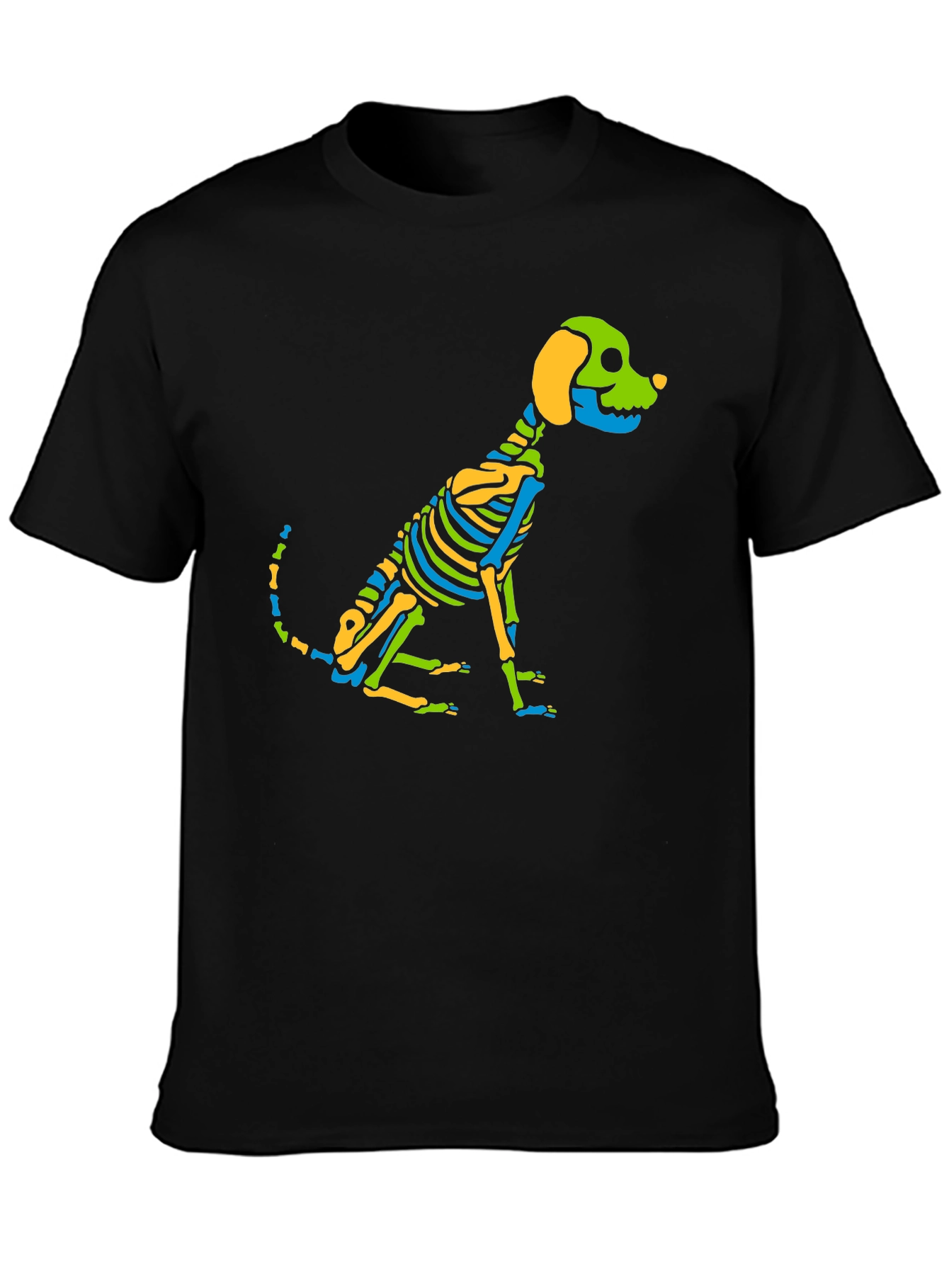 Skeleton Dog Graphic Tee - Black