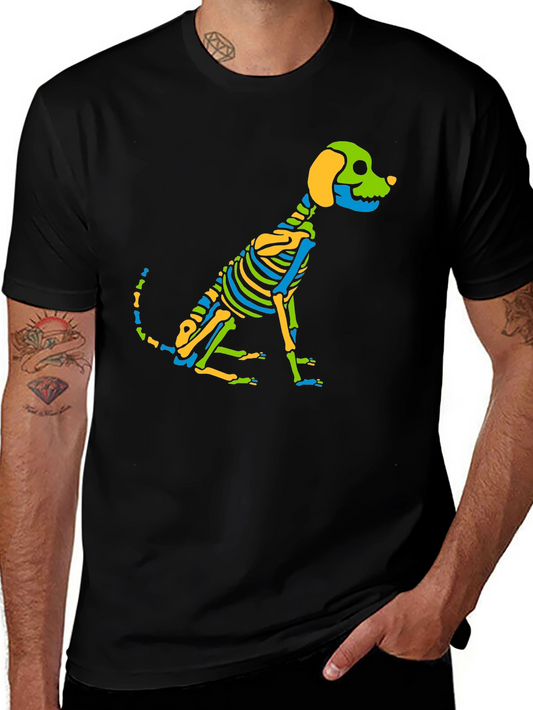 Skeleton Dog Graphic Tee - Black