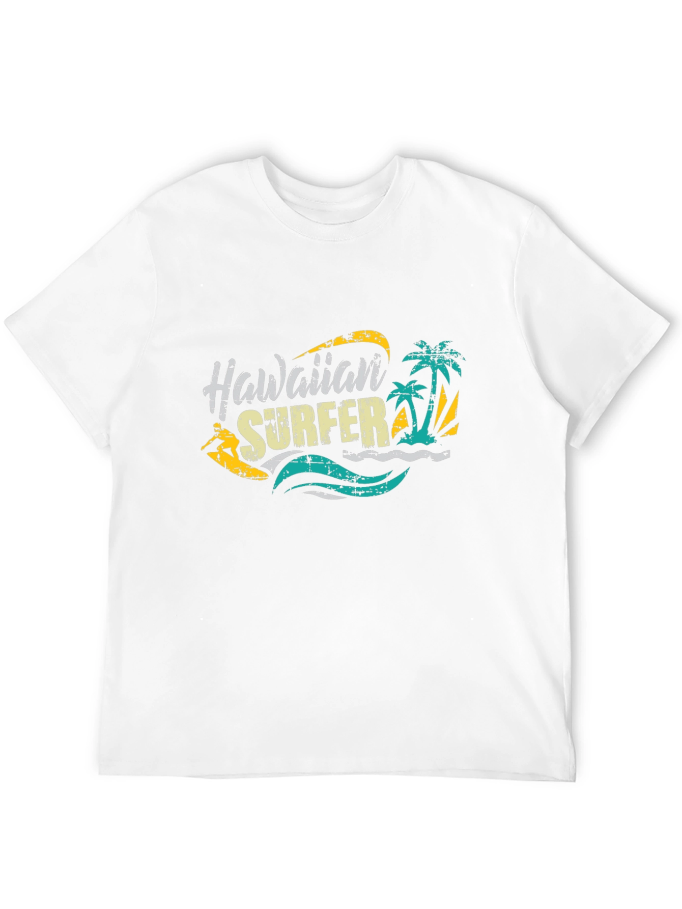 Hawaiian Surfer Graphic Black T-Shirt