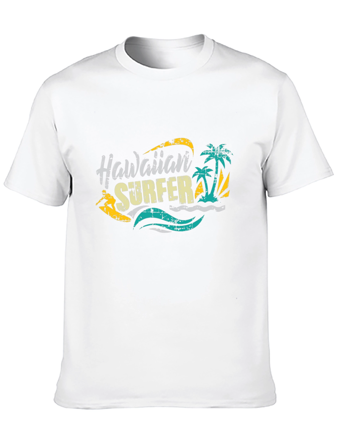 Hawaiian Surfer Graphic Black T-Shirt