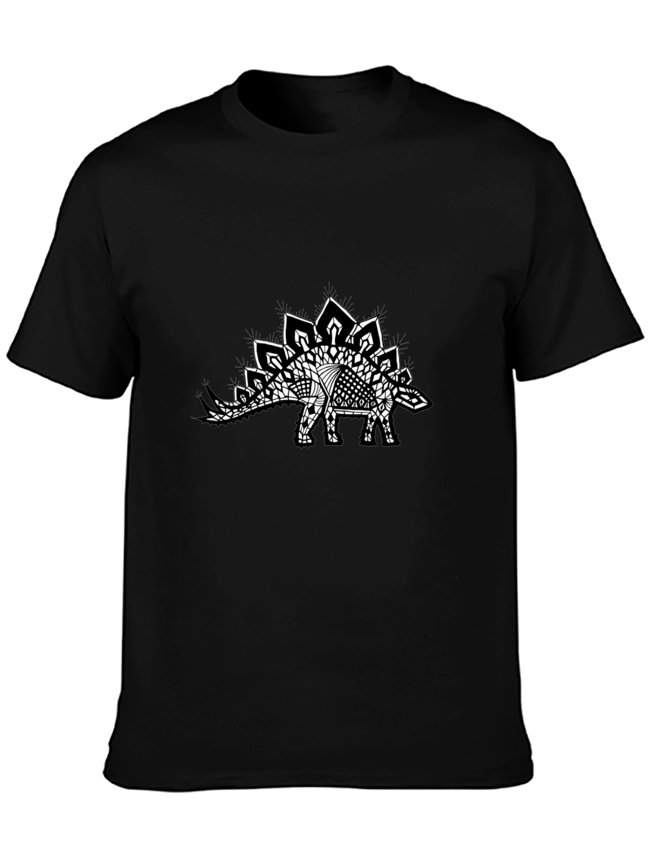 Stegosaurus Mandala Black Tee