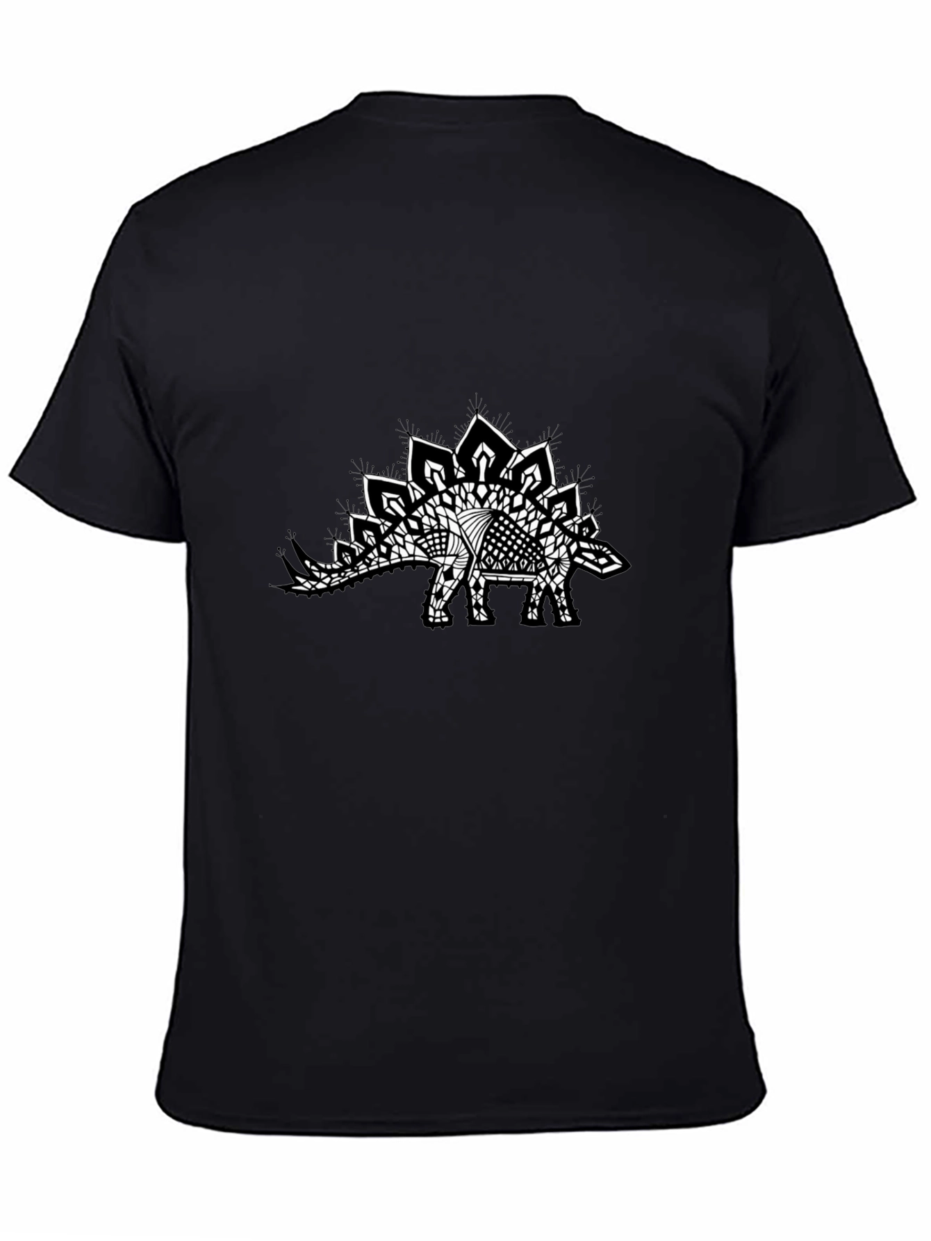 Stegosaurus Mandala Black Tee