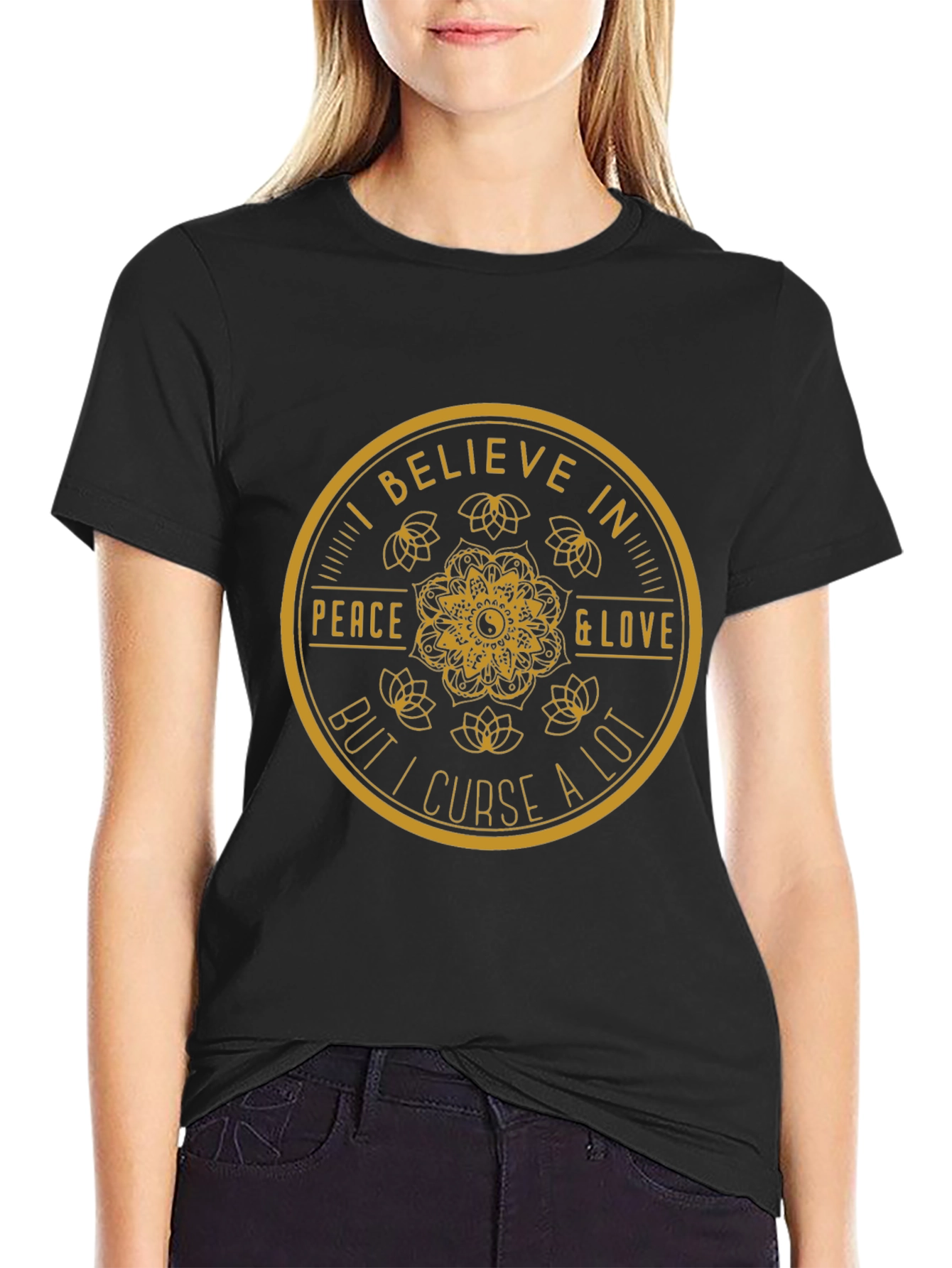 I Believe in Peace & Love Black T-Shirt