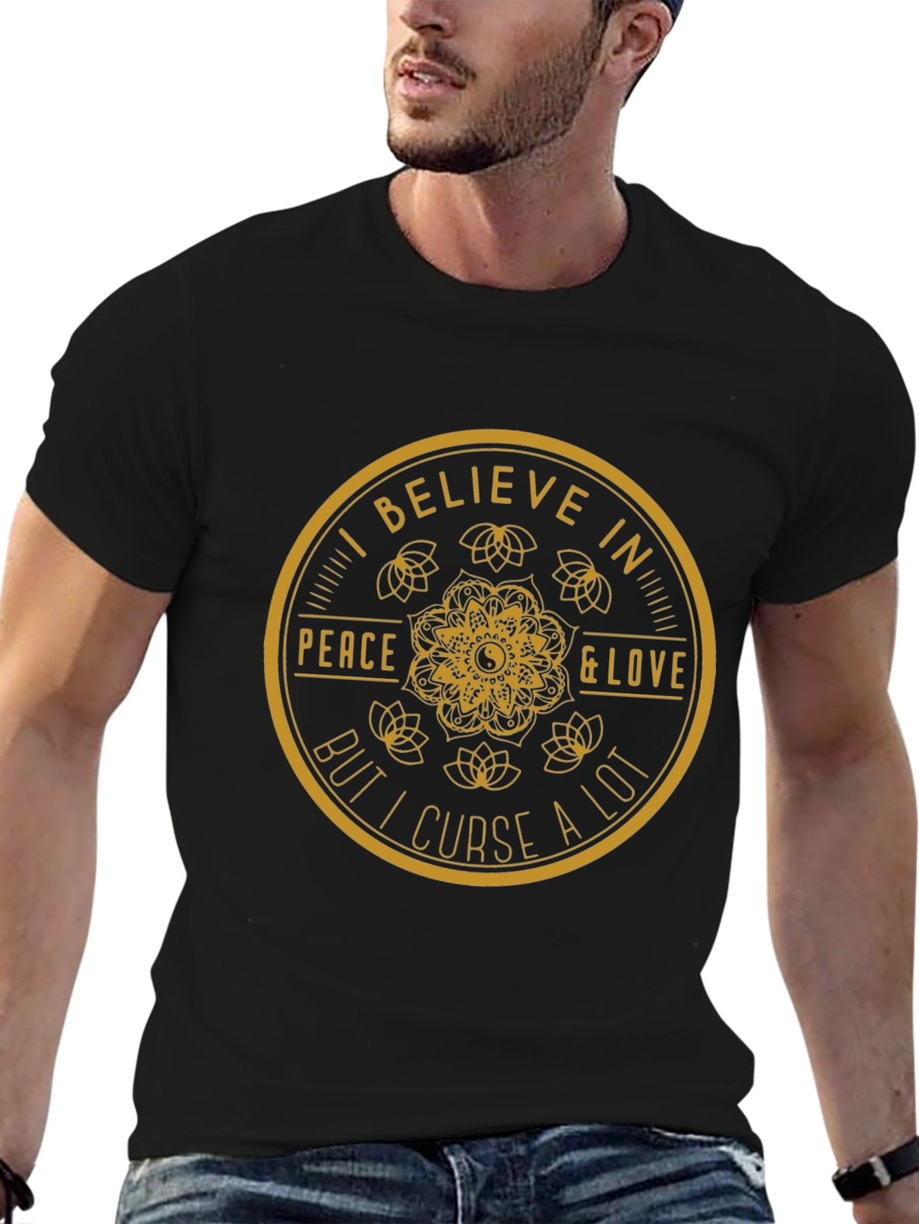 I Believe in Peace & Love Black T-Shirt