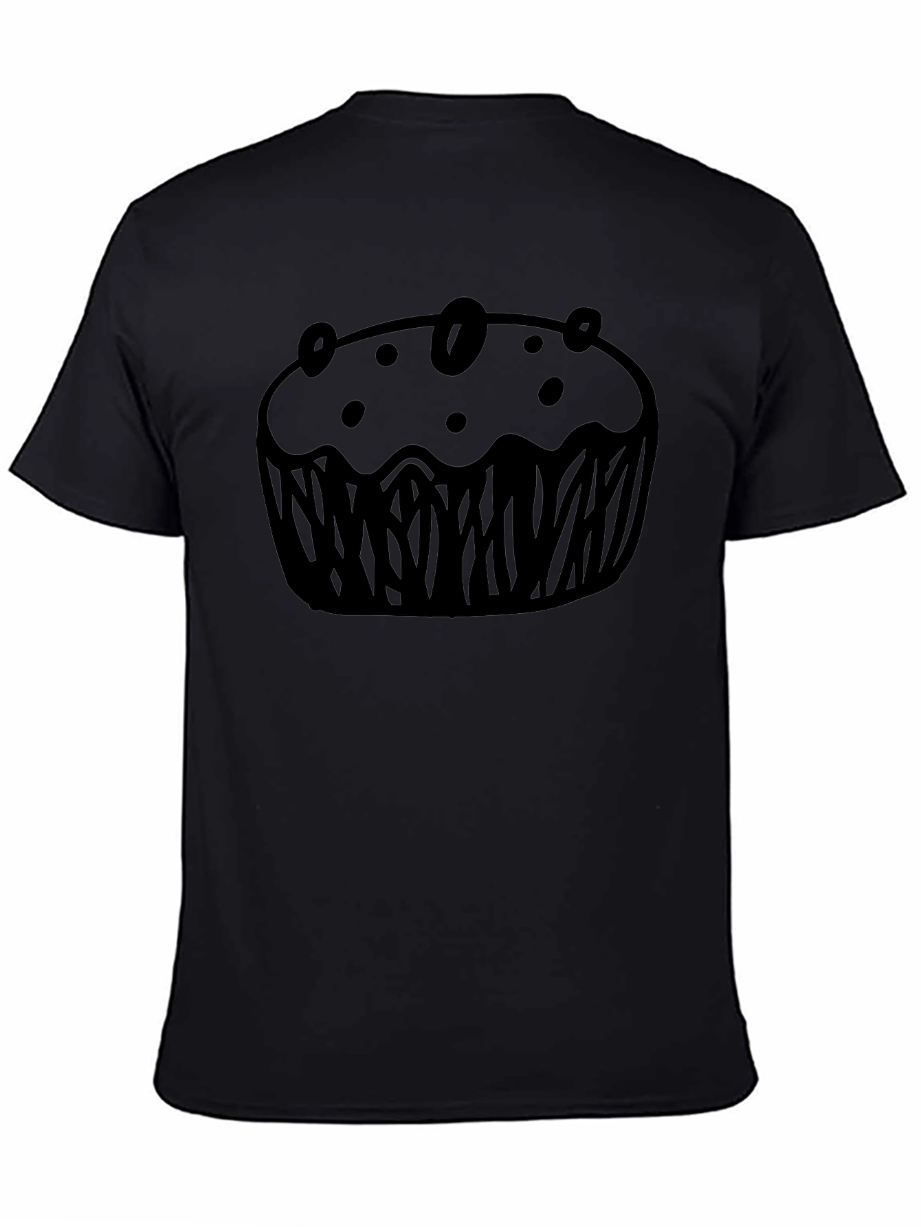 Muffin Graphic Black T-Shirt Casual Wear