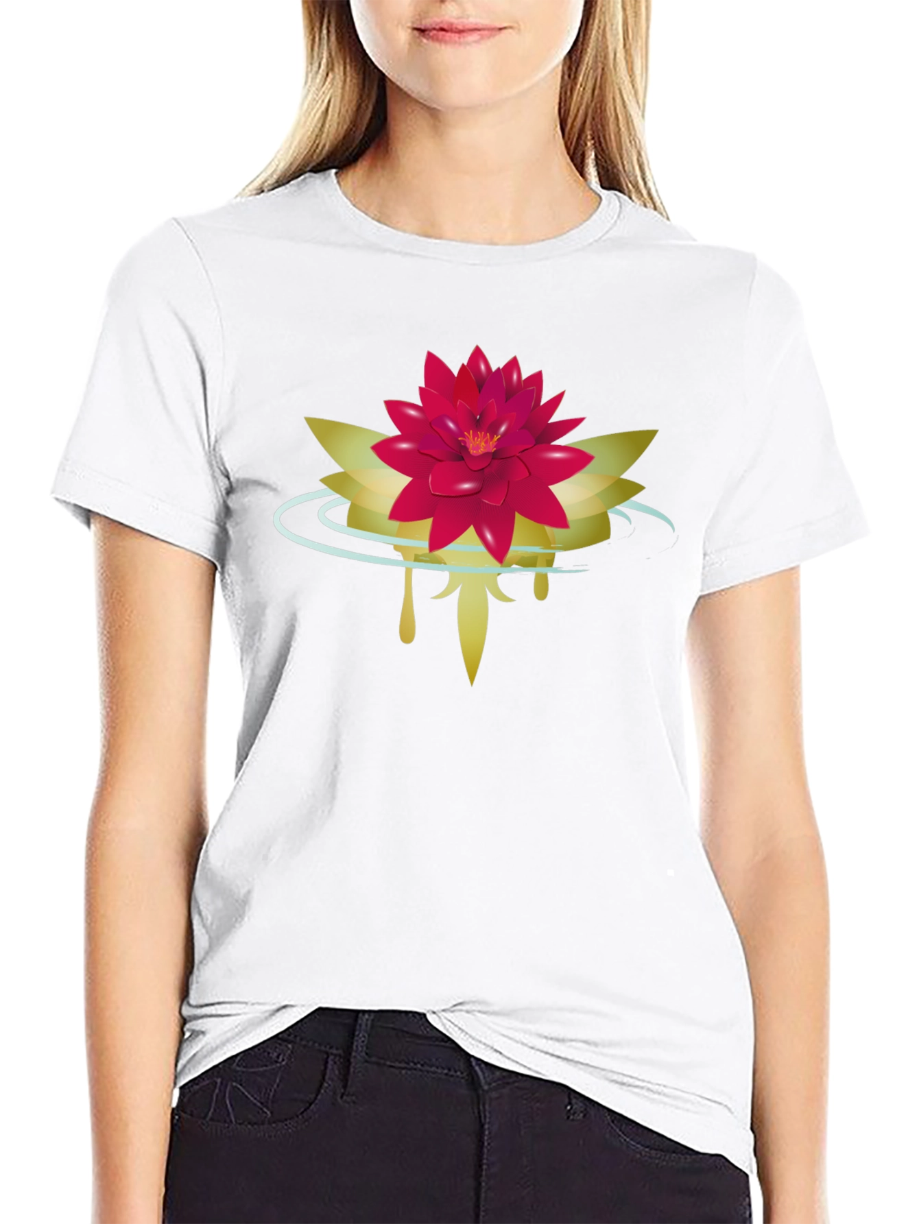 Lotus Blossom Graphic Tee - Mens Black T-Shirt