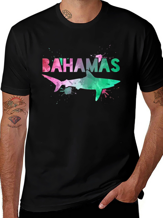 Bahamas Shark Watercolor Graphic T-Shirt