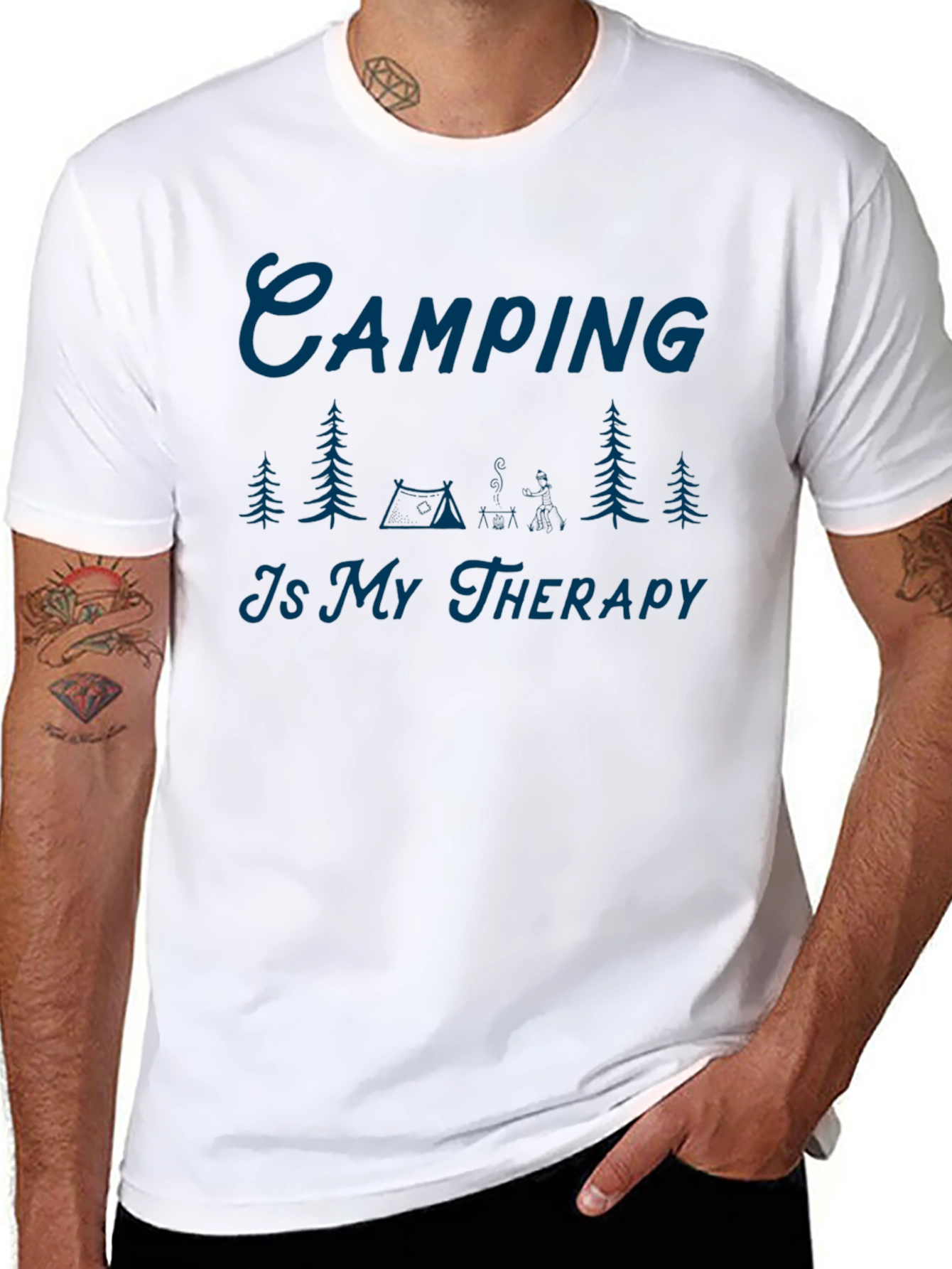 Camping Is My Therapy Graphic T-Shirt