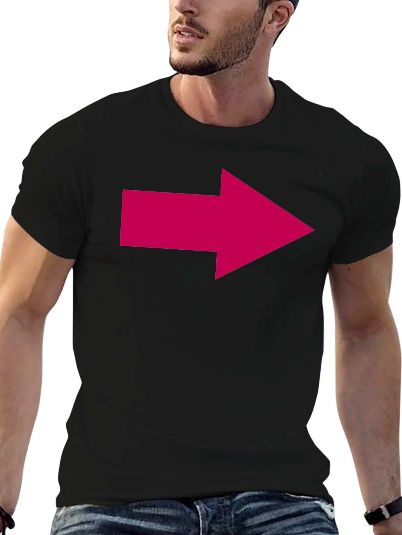 Right Arrow Graphic Tee - Black Cotton