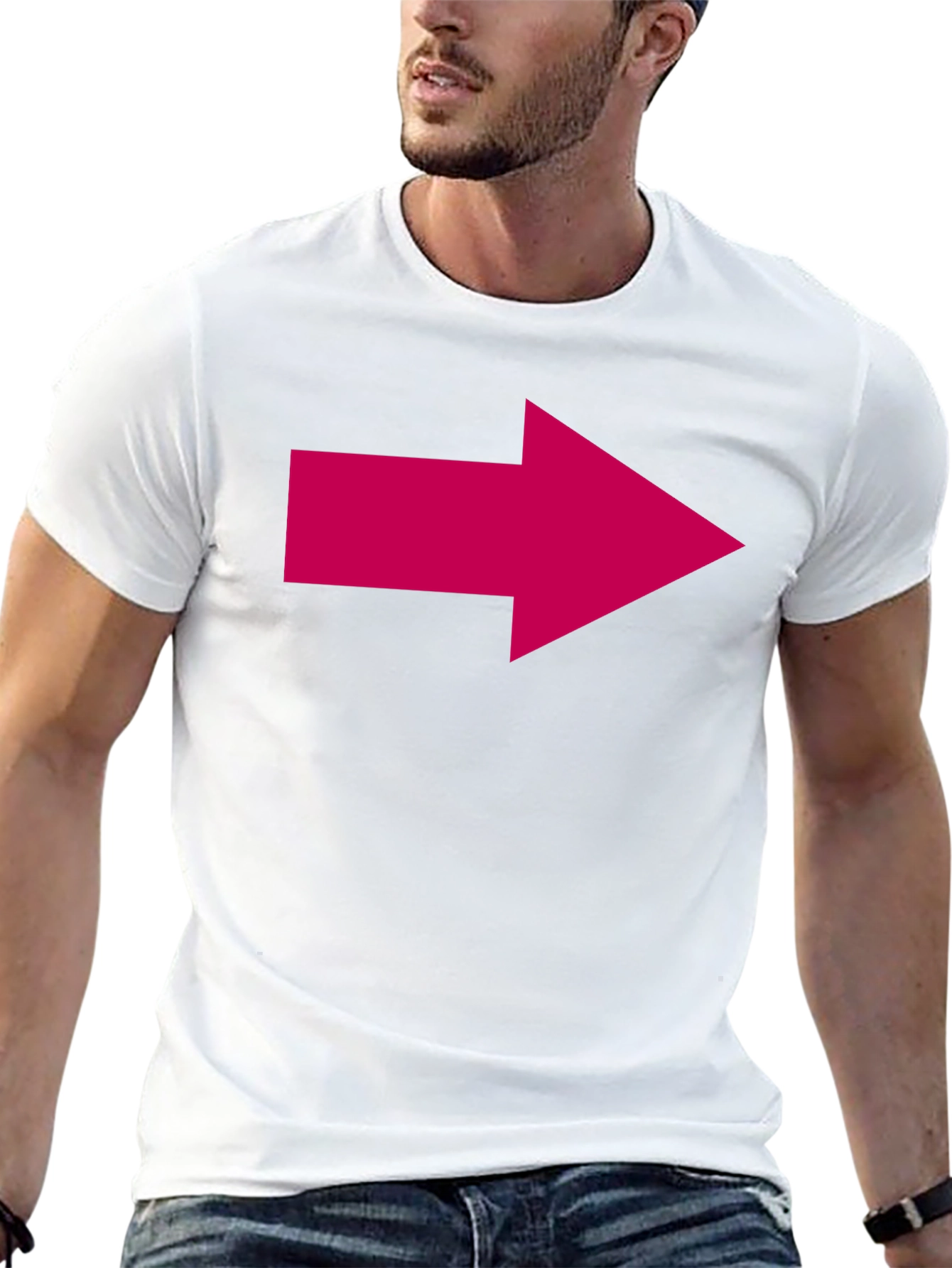 Right Arrow Graphic Tee - Black Cotton