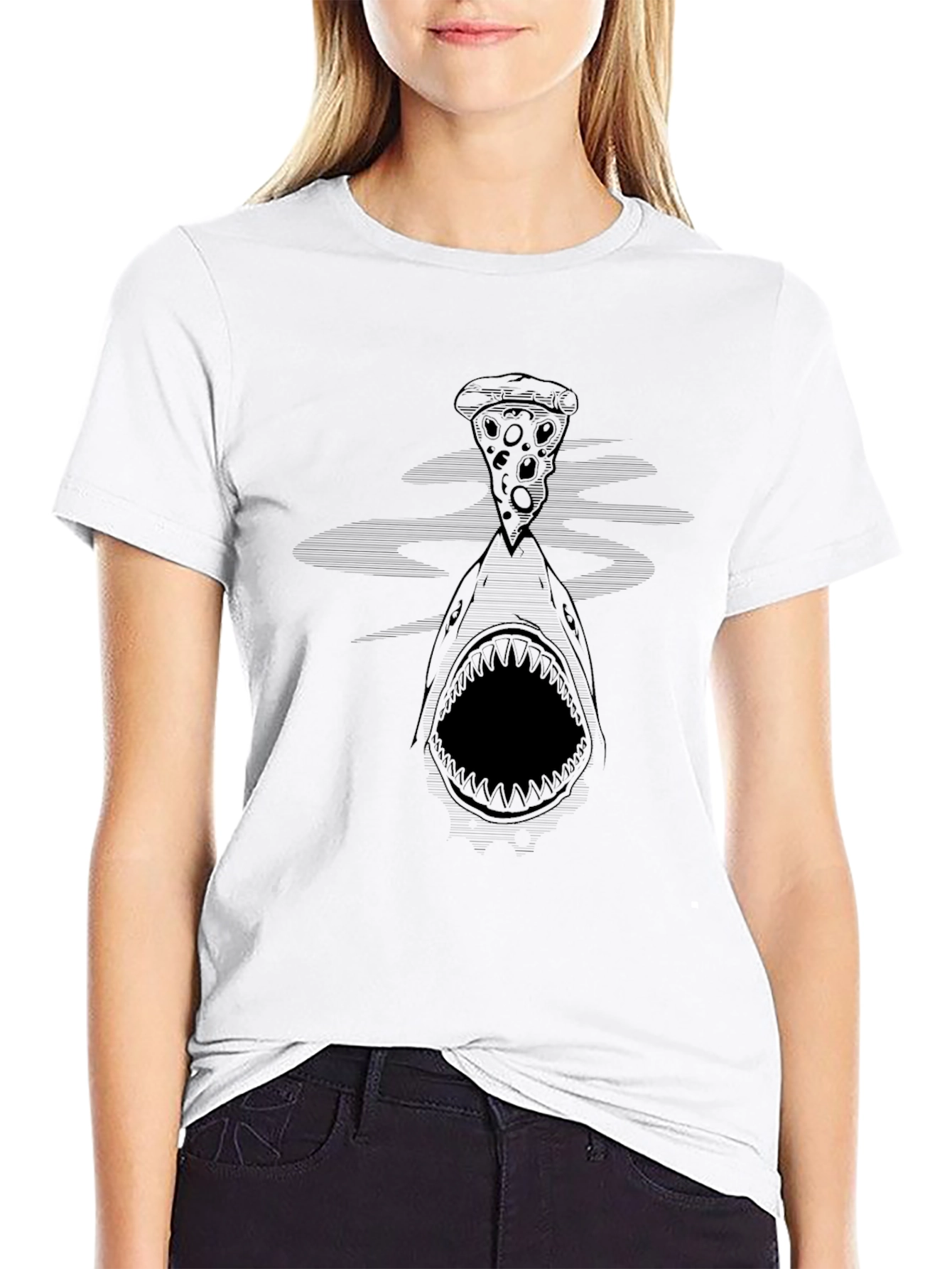Shark Pizza Graphic Tee - Black T-Shirt