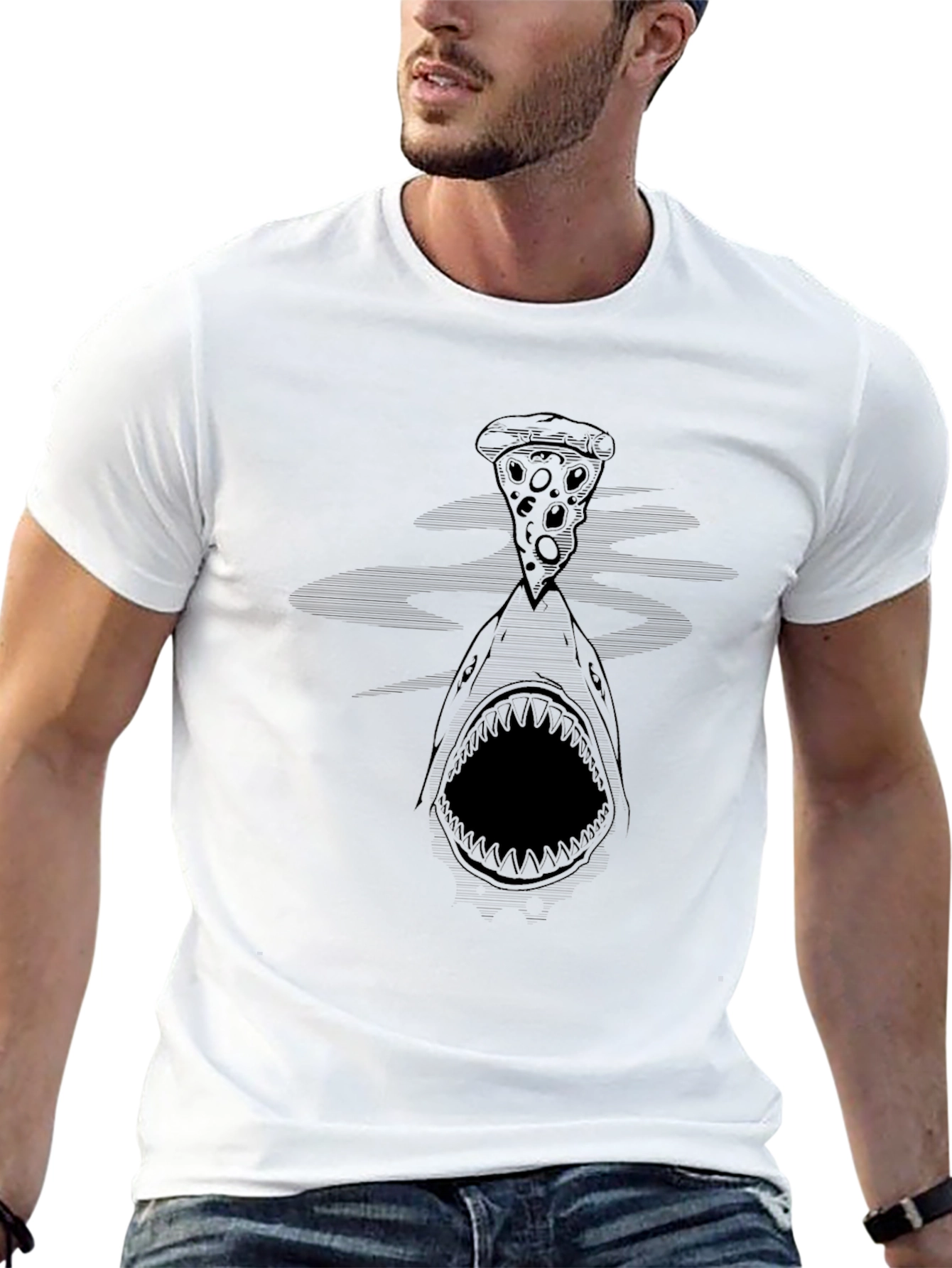 Shark Pizza Graphic Tee - Black T-Shirt
