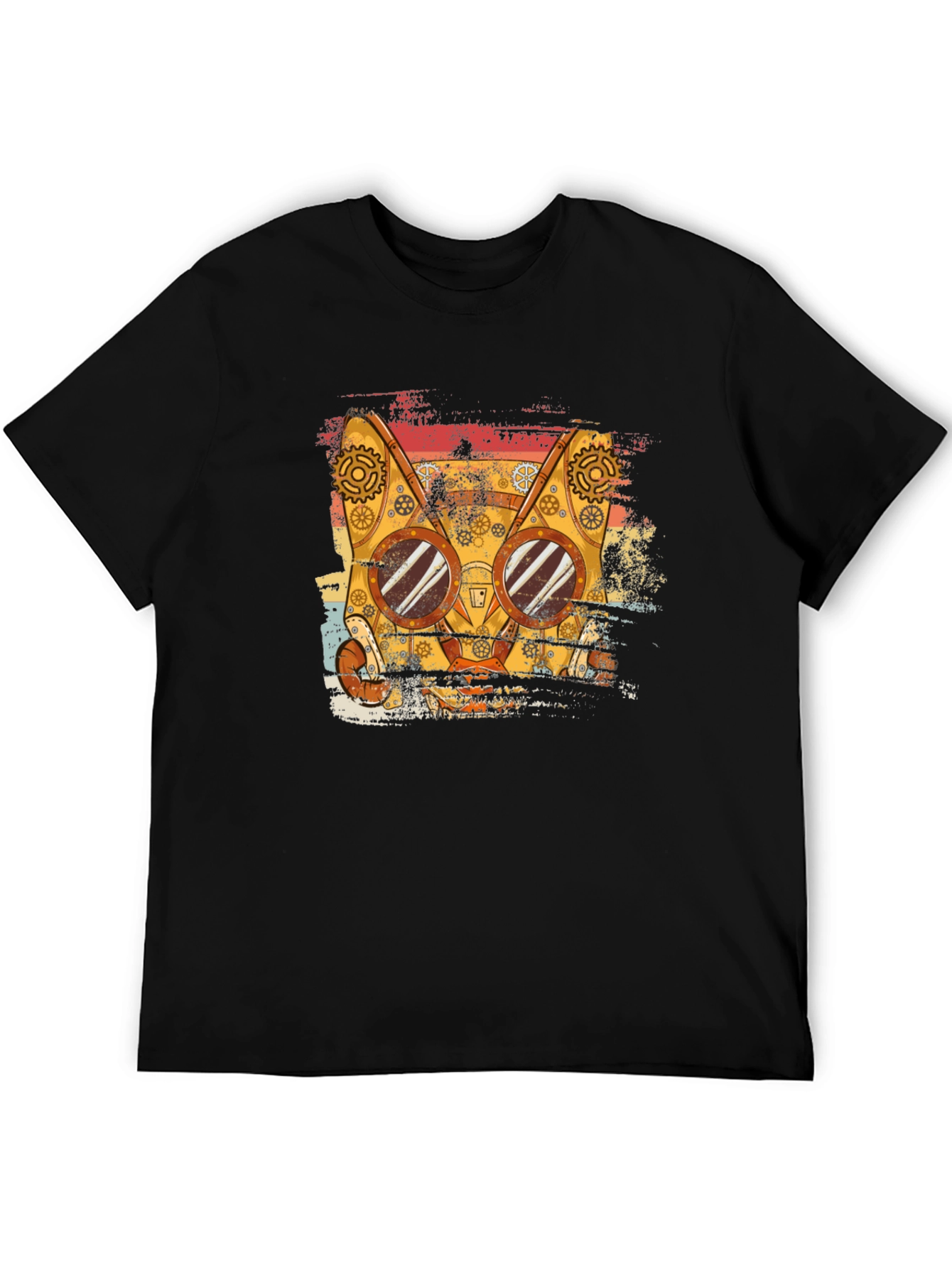 Steampunk Cat T-Shirt - Retro Style Tee