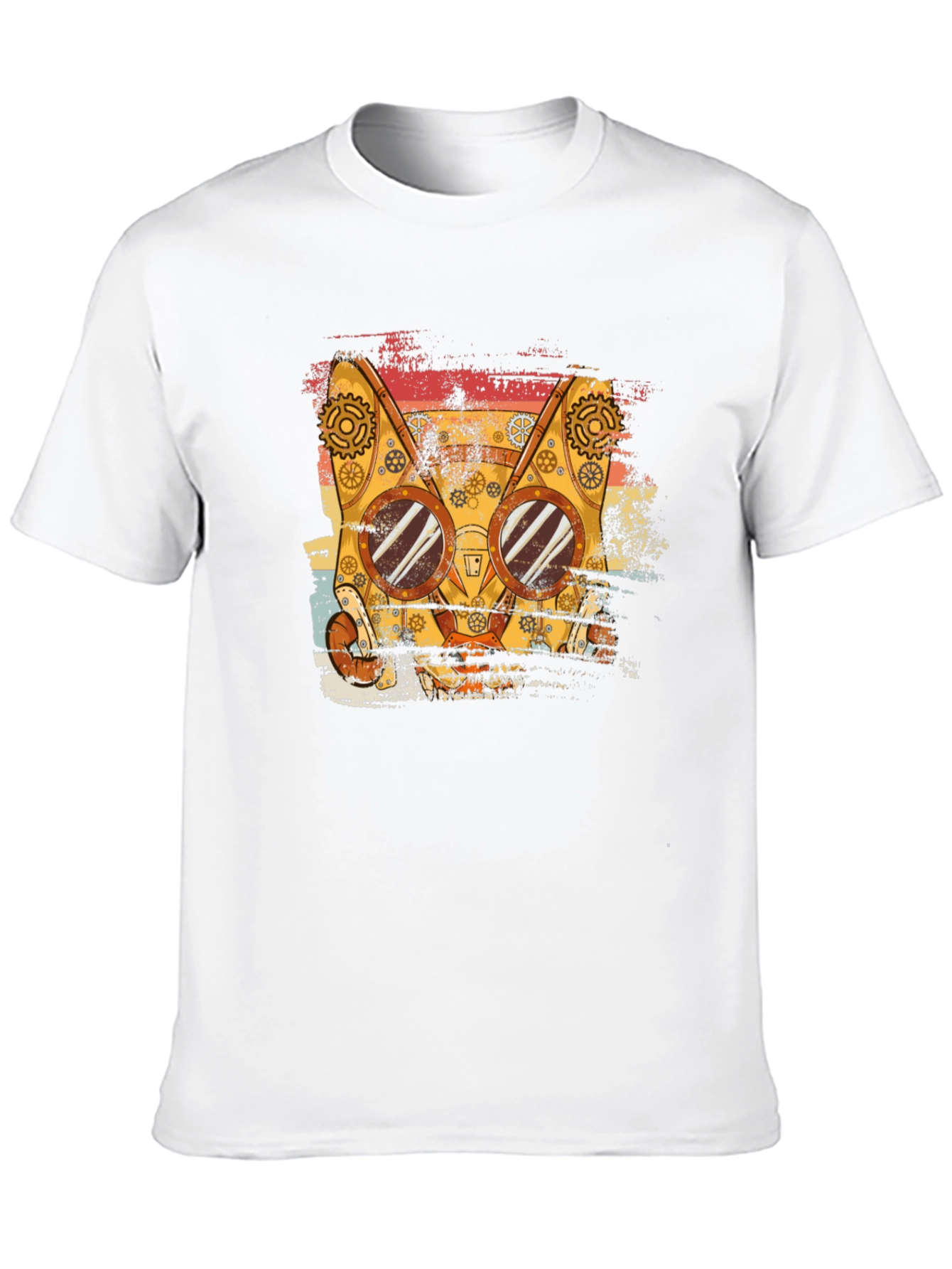 Steampunk Cat T-Shirt - Retro Style Tee
