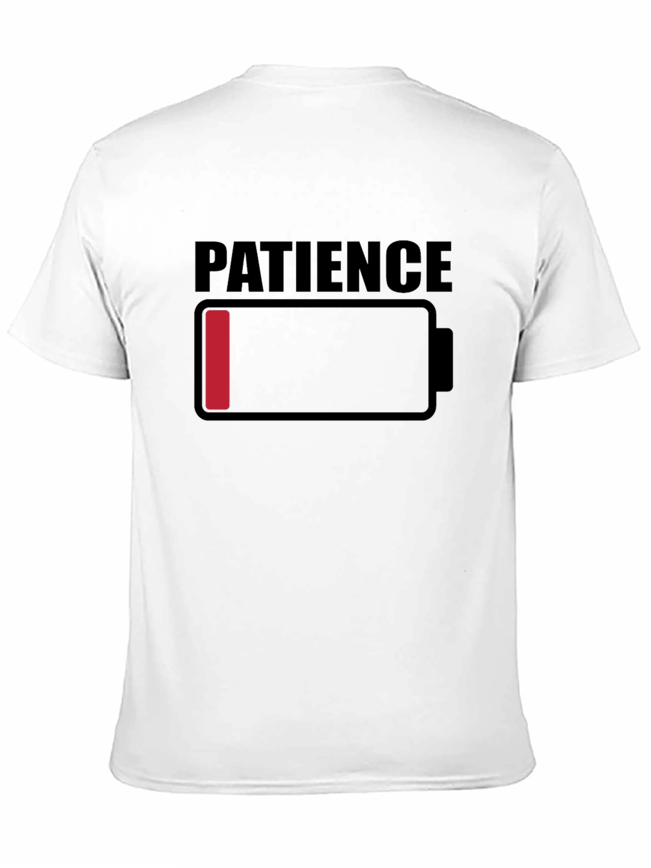 Patience Low Battery Graphic T-Shirt - Black