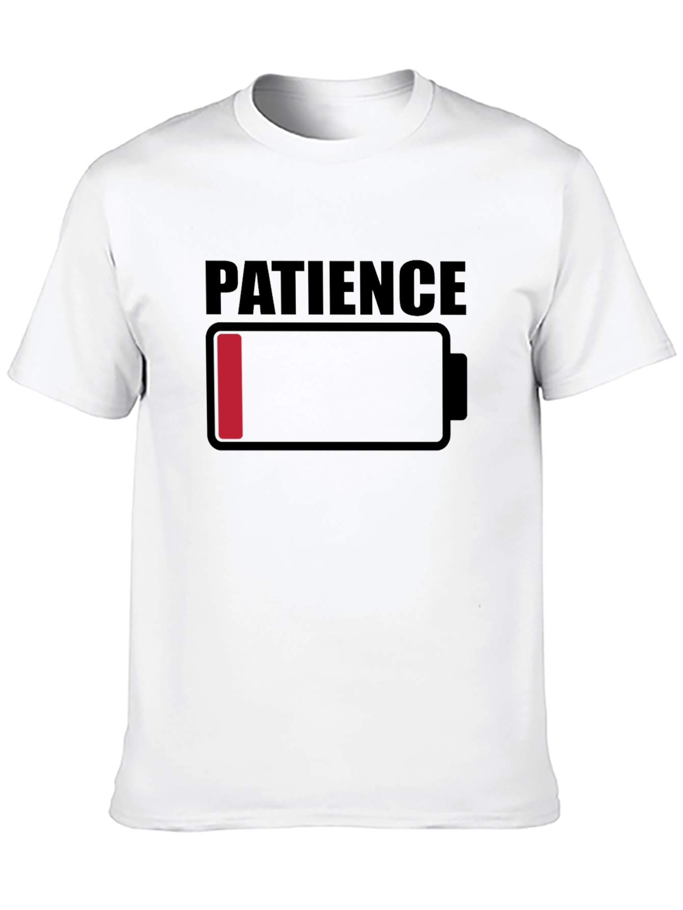 Patience Low Battery Graphic T-Shirt - Black