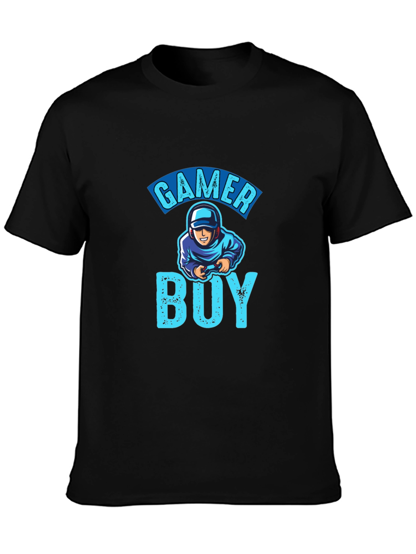 Gamer Boy Graphic T-Shirt - Black Cotton Tee