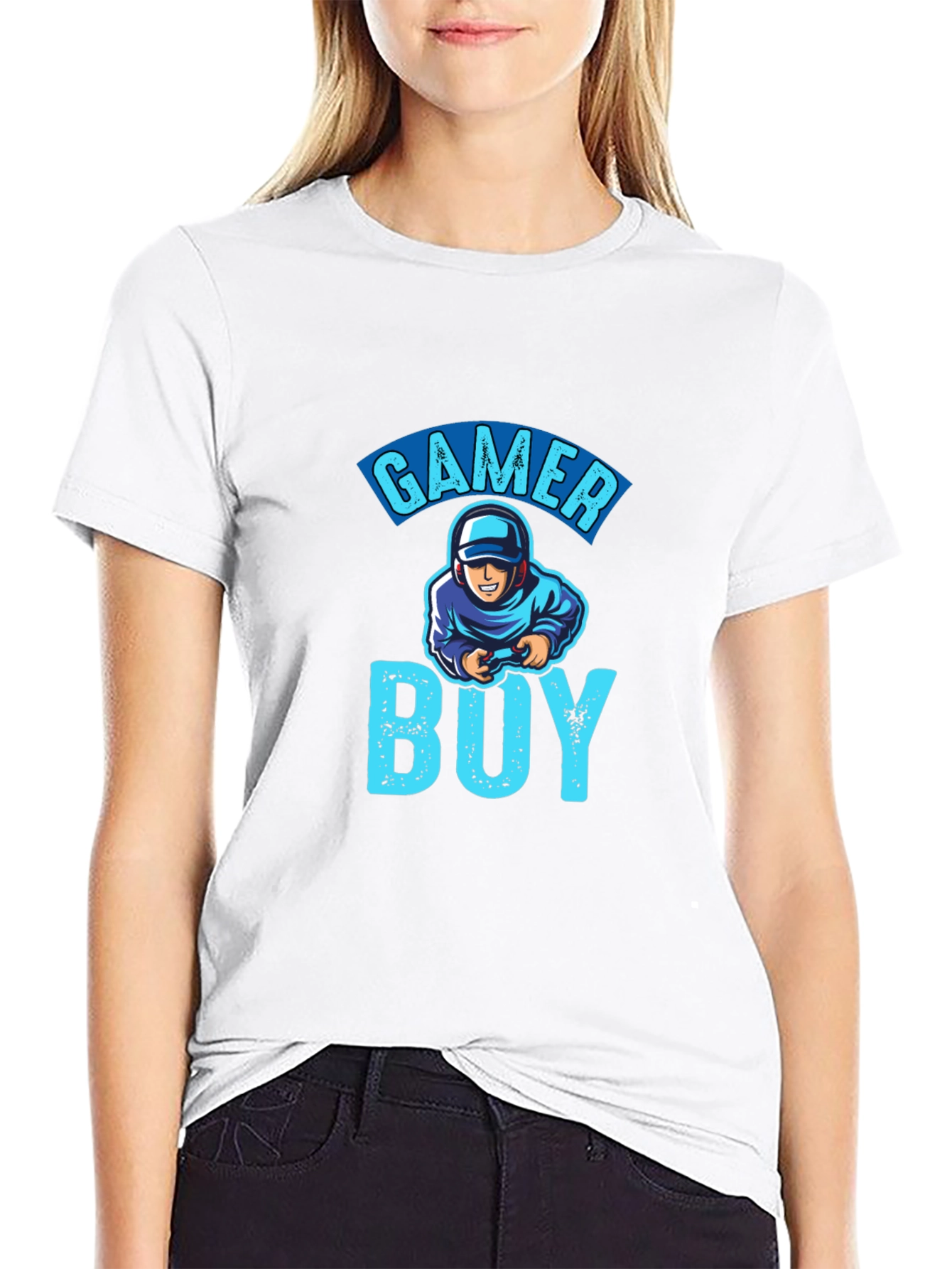 Gamer Boy Graphic T-Shirt - Black Cotton Tee