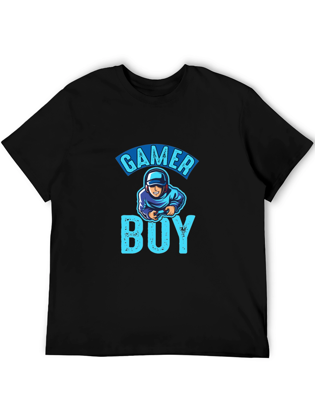 Gamer Boy Graphic T-Shirt - Black Cotton Tee