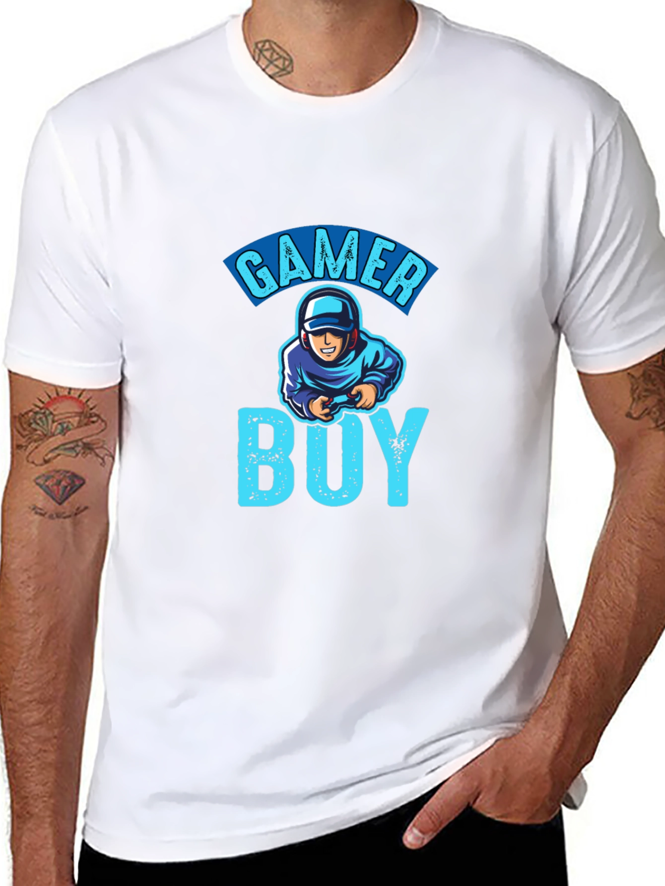 Gamer Boy Graphic T-Shirt - Black Cotton Tee