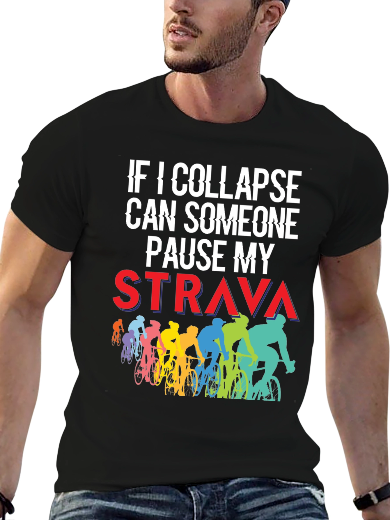 Cycling Strava Pause T-Shirt Funny Cyclist Gift