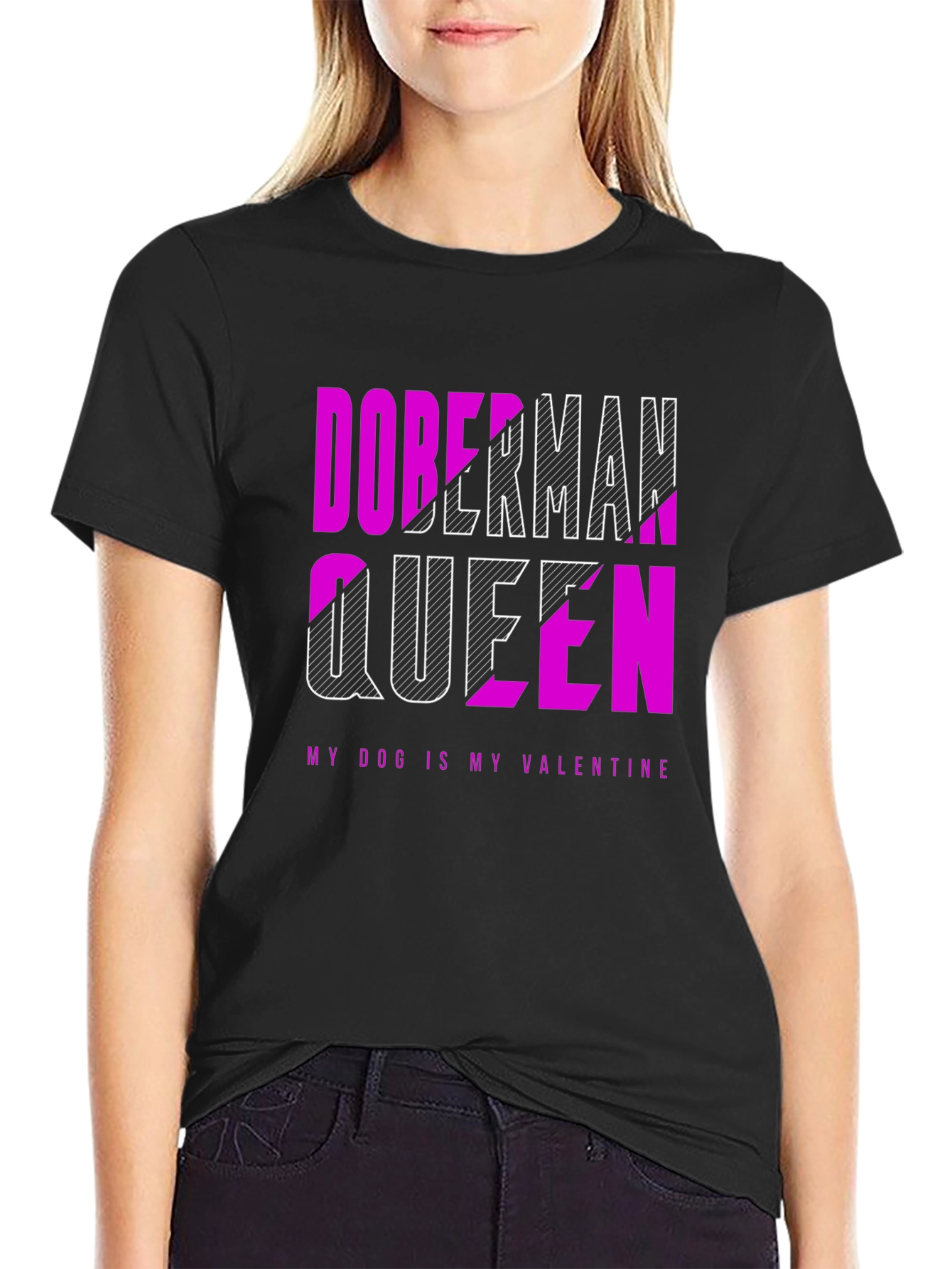 Doberman Queen Valentines Day T-Shirt