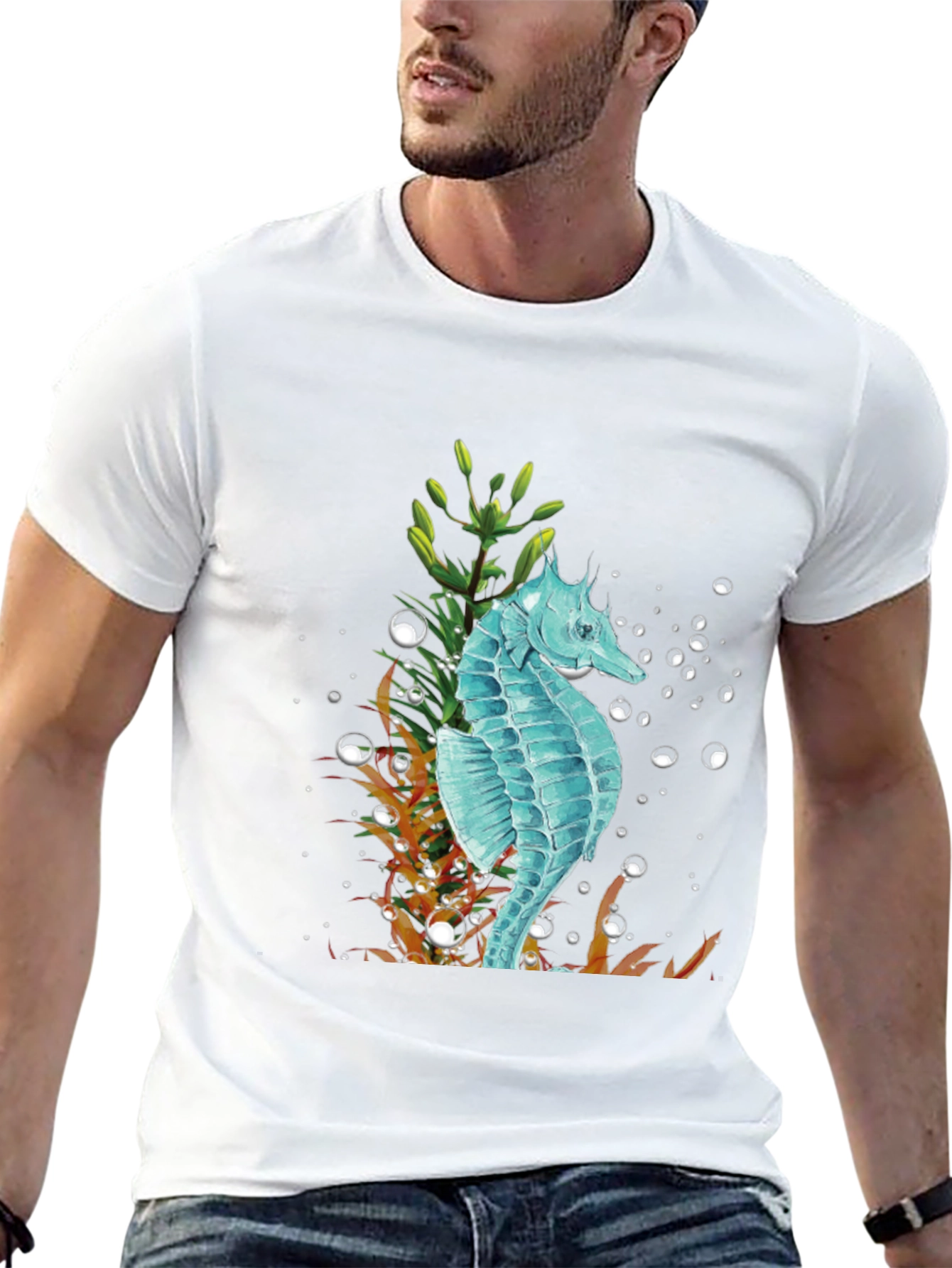 Seahorse Graphic Tee - Stylish Ocean Lovers Apparel