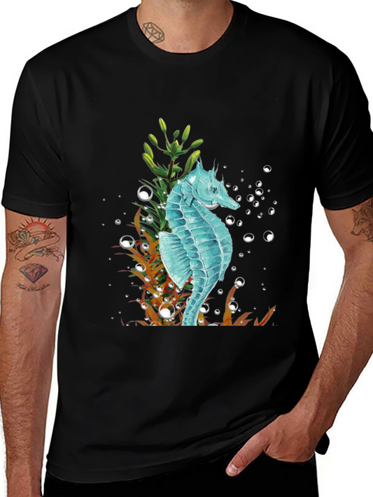 Seahorse Graphic Tee - Stylish Ocean Lovers Apparel