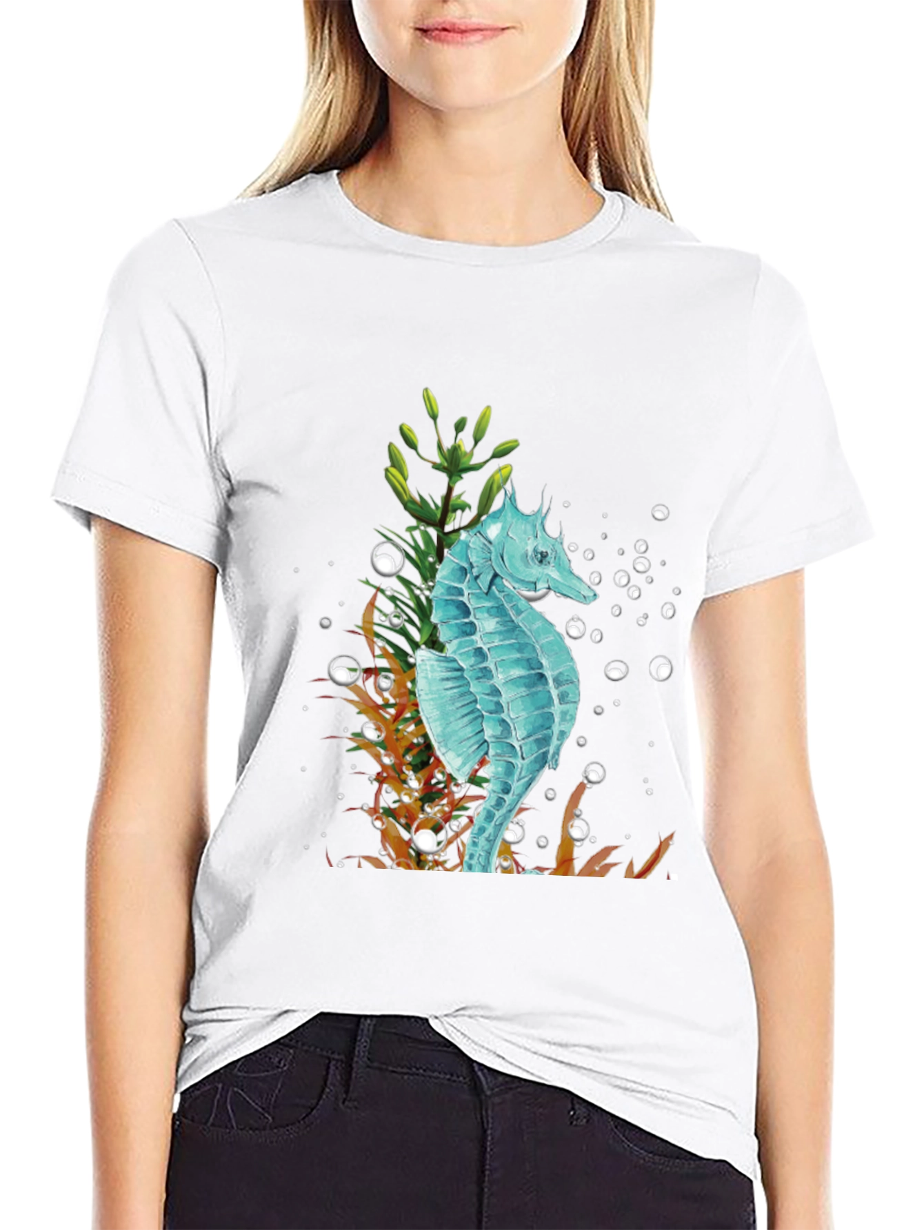 Seahorse Graphic Tee - Stylish Ocean Lovers Apparel