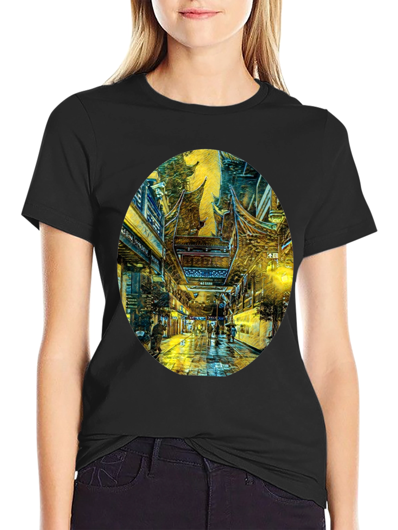 Artistic Cityscape Graphic Tee