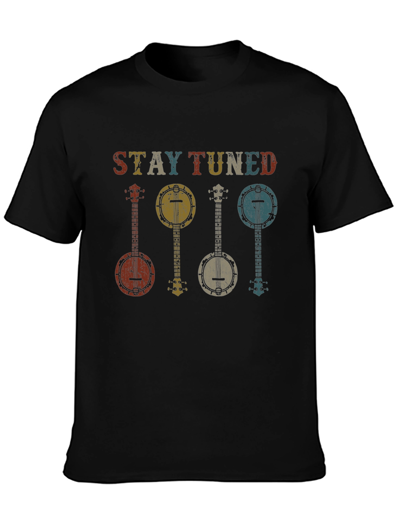 Stay Tuned Banjo Graphic Tee - Retro Music Shirt