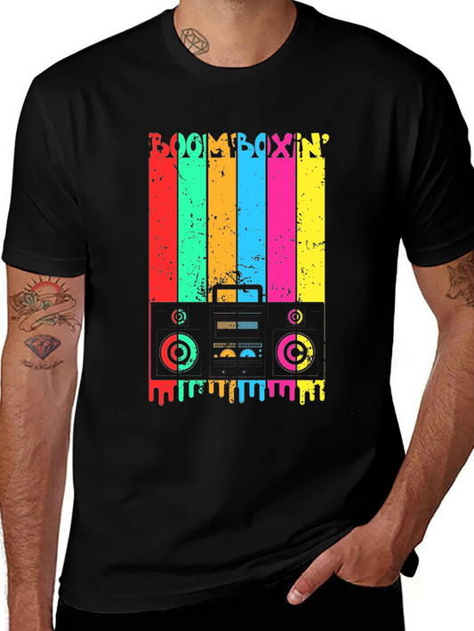 Boomboxin Retro Graphic Tee - Colorful Vintage Style