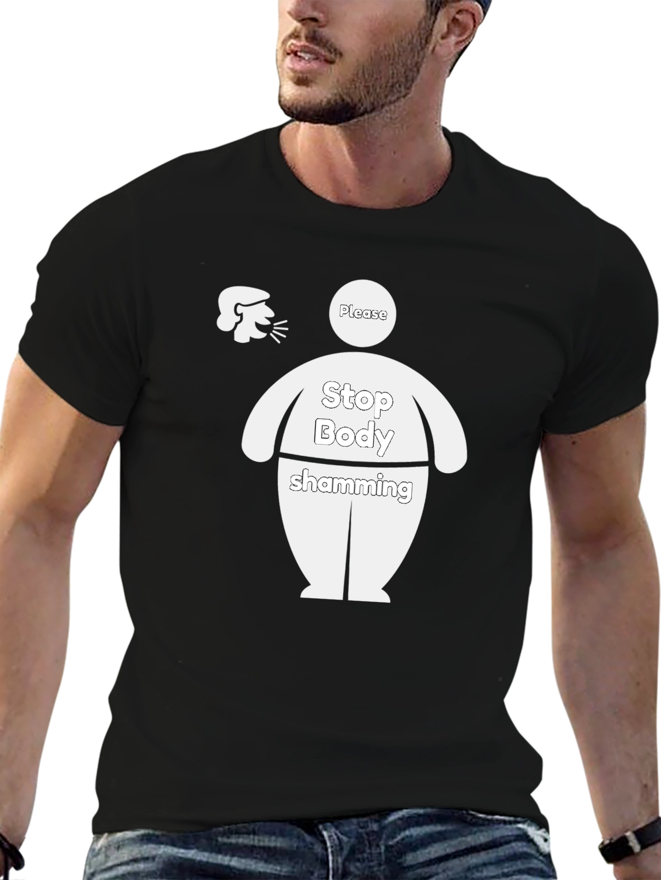Stop Body Shaming Graphic Tee - Unisex Black T-Shirt