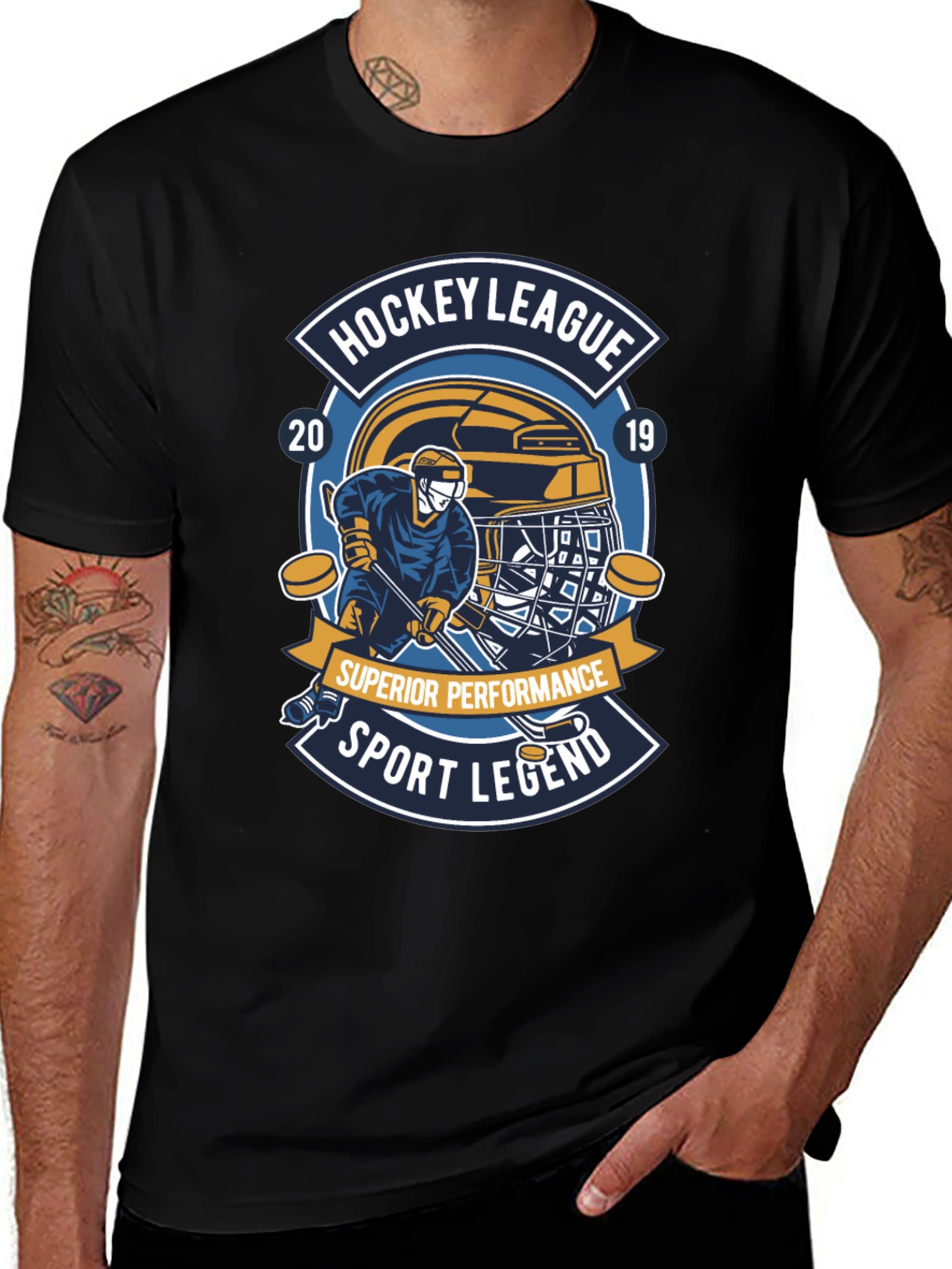 Hockey League 2019 Sport Legend Black T-Shirt