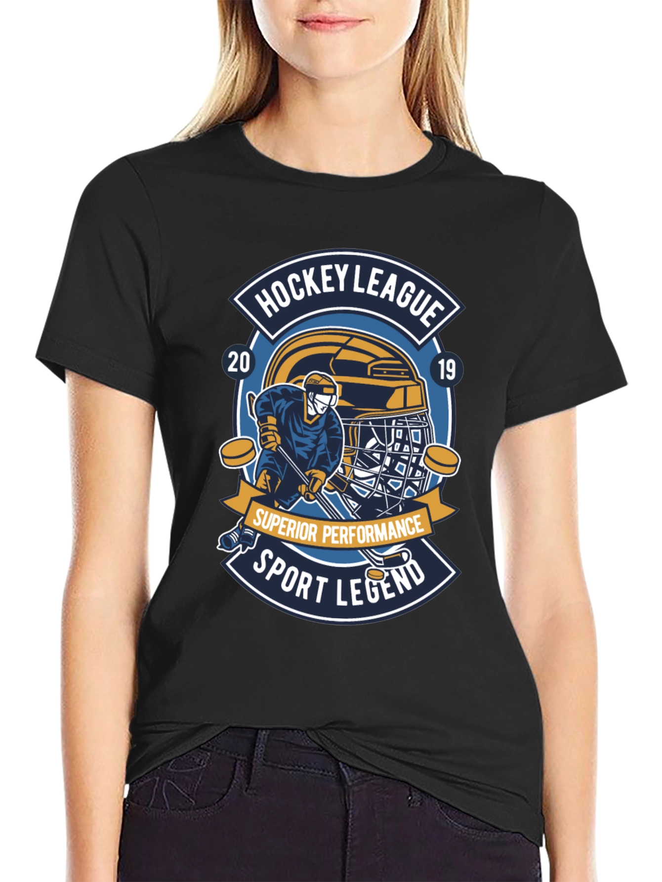 Hockey League 2019 Sport Legend Black T-Shirt