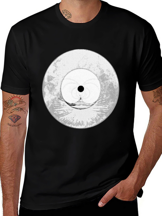 Abstract Eye Graphic Tee - Black Cotton Blend
