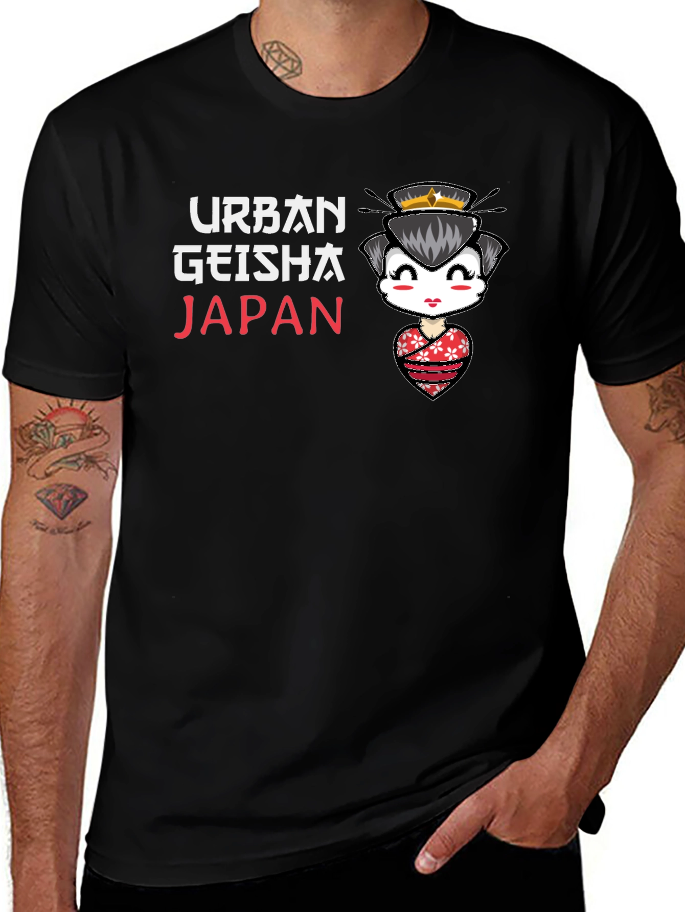 Urban Geisha Japan Black T-Shirt