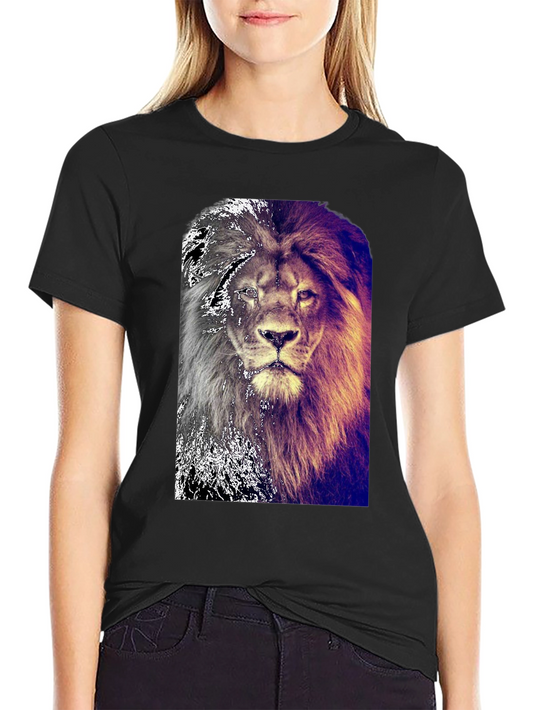 Lion Graphic Black T-Shirt for Men