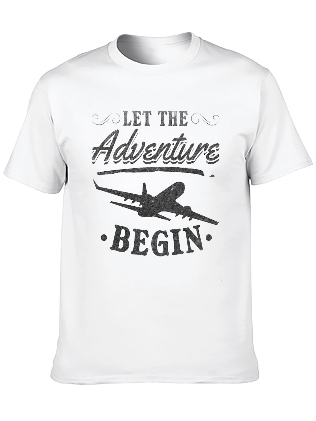 Adventure Begins Black Graphic Tee