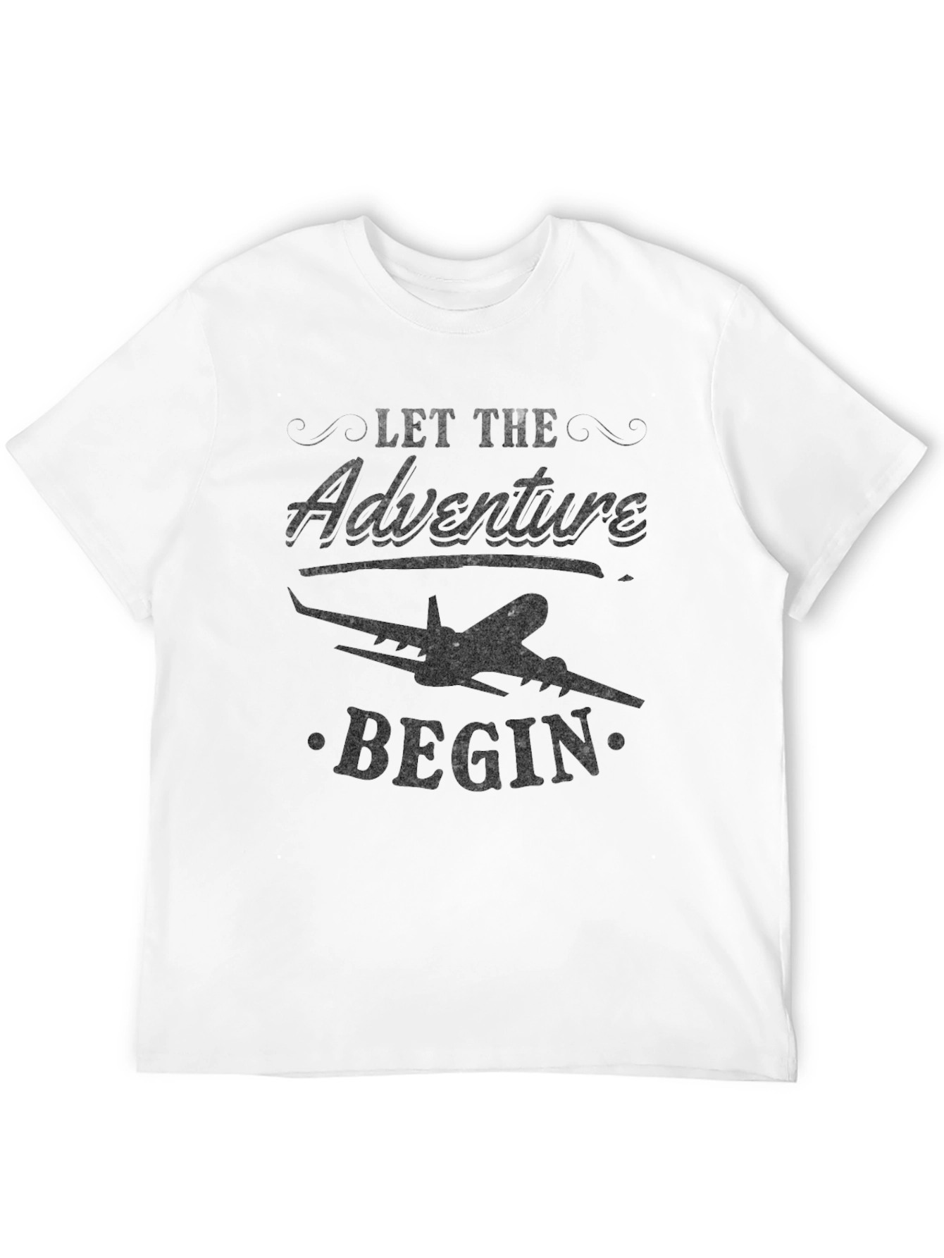 Adventure Begins Black Graphic Tee