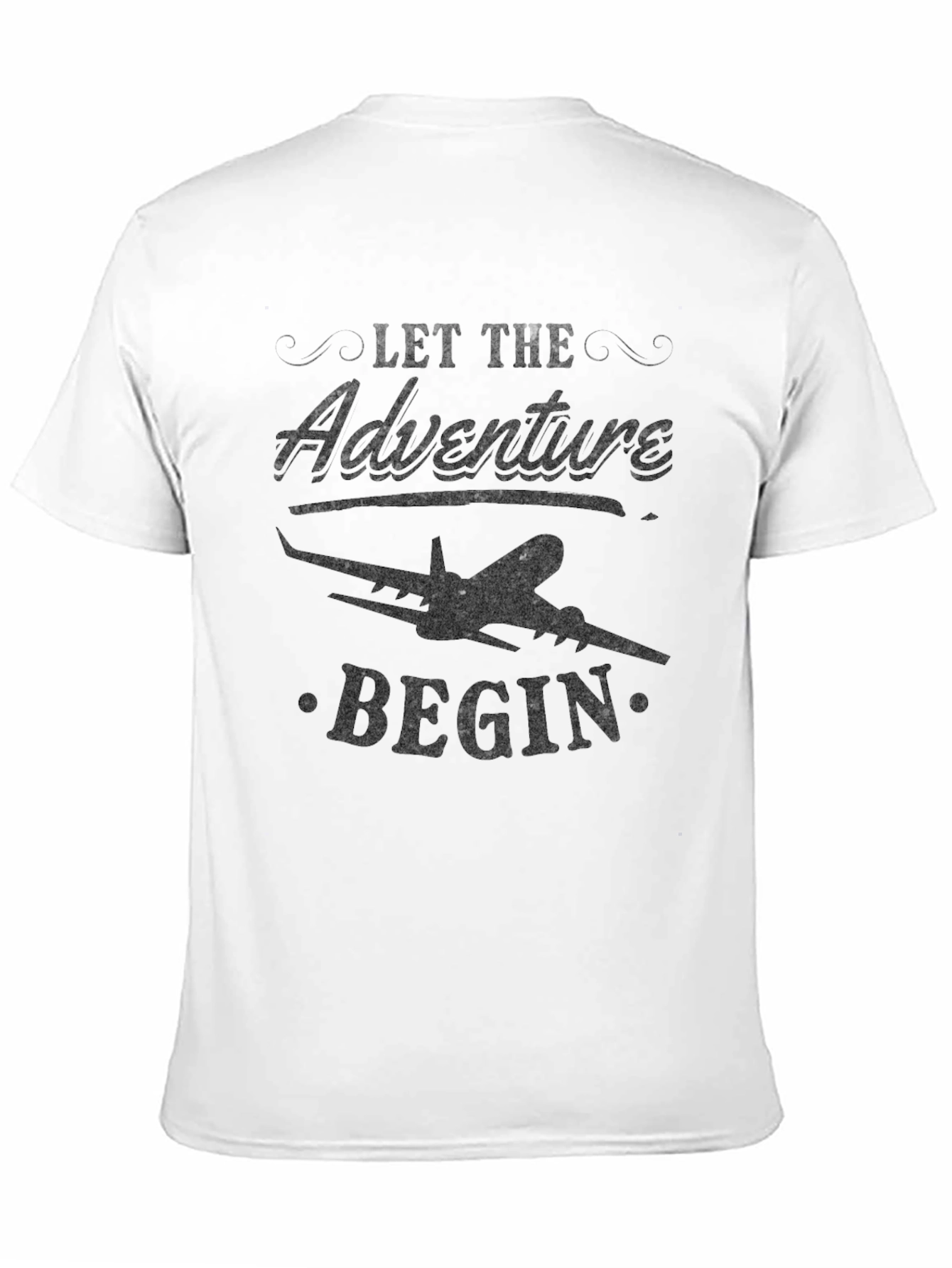 Adventure Begins Black Graphic Tee