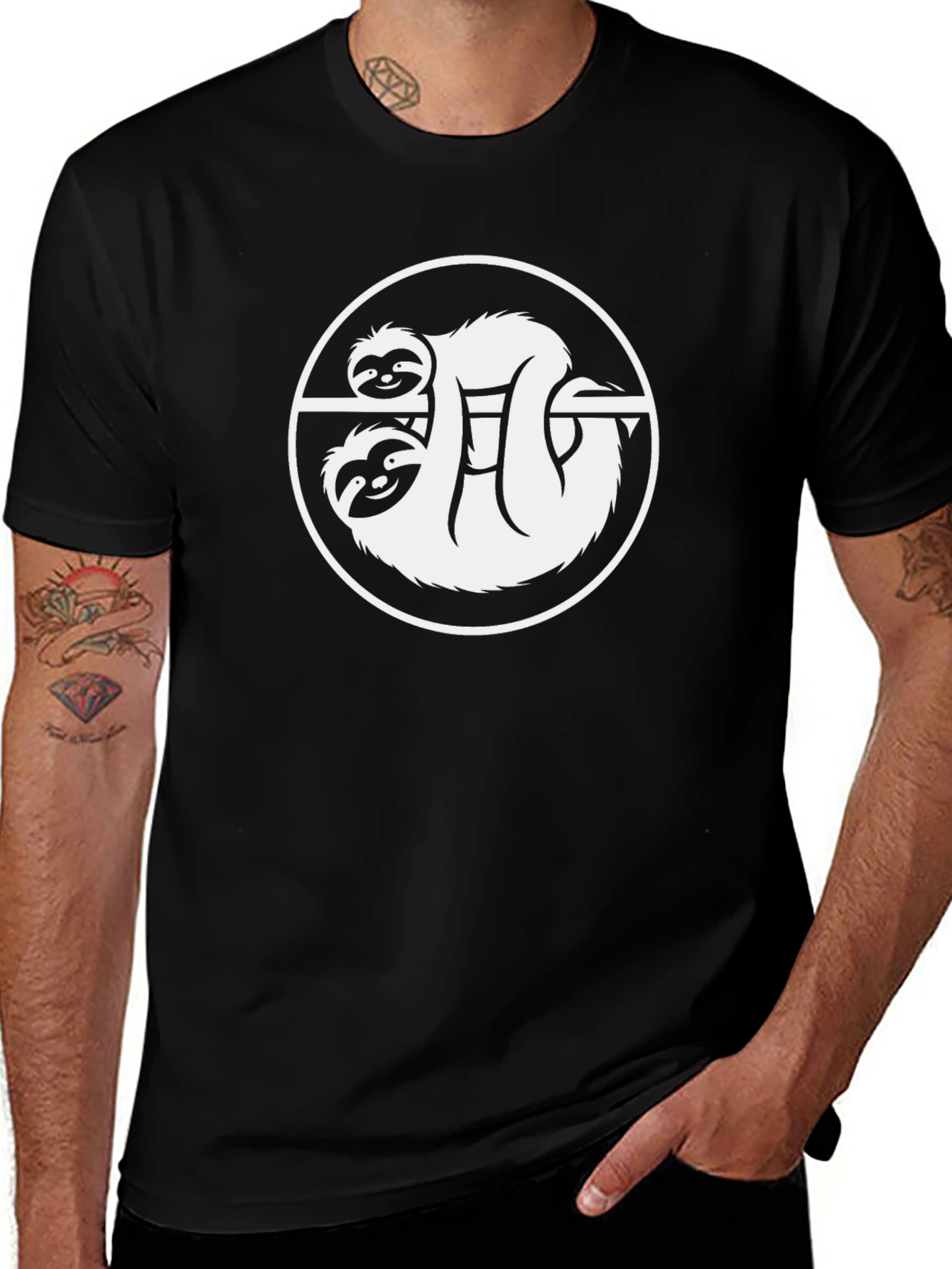 Sloth Family Graphic T-Shirt