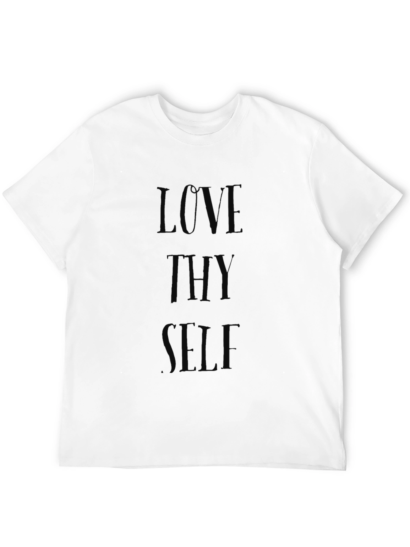 Love Thy Self Black Tee - Inspirational Message