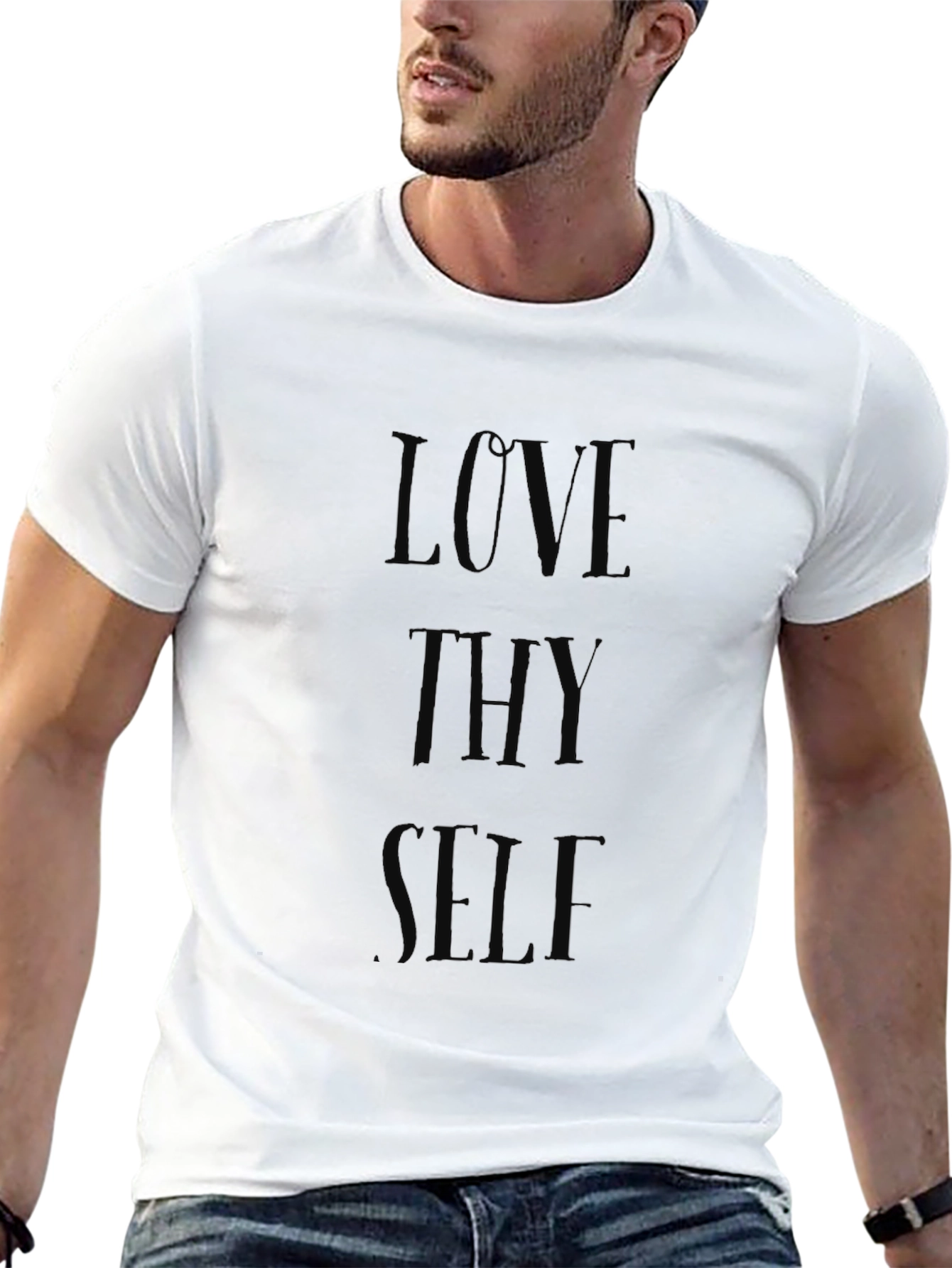 Love Thy Self Black Tee - Inspirational Message