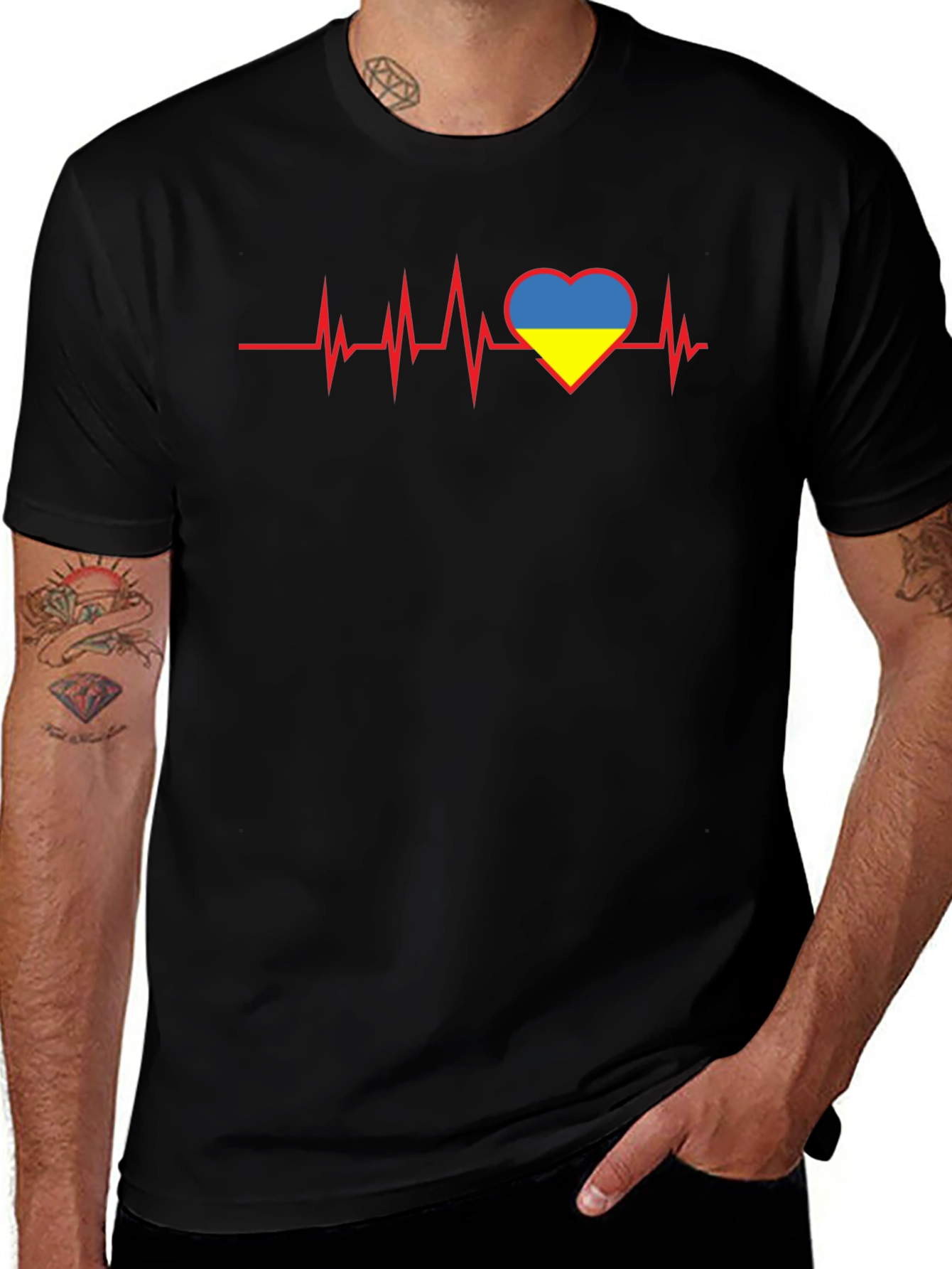 Ukraine Heartbeat Graphic Tee