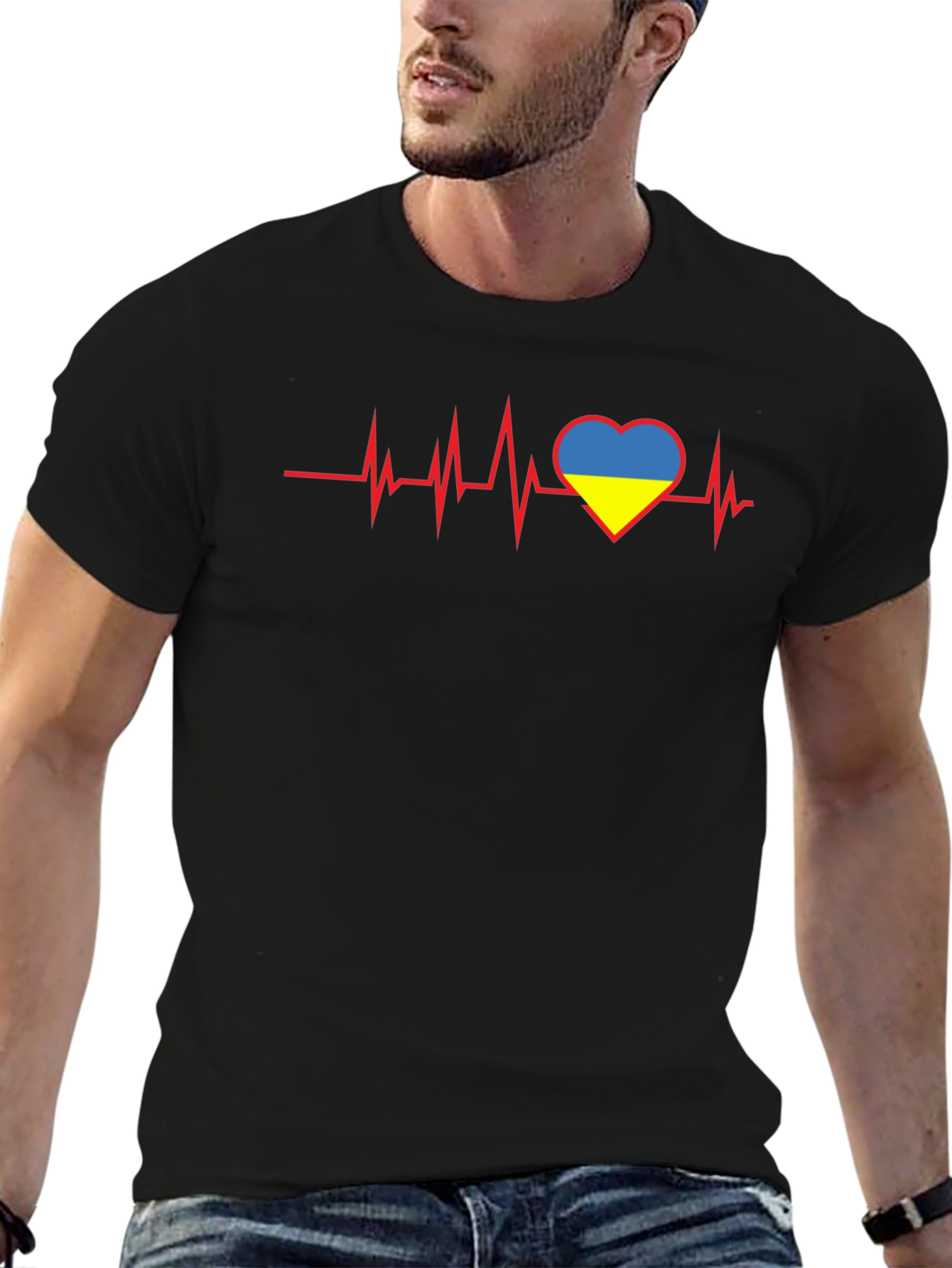 Ukraine Heartbeat Graphic Tee