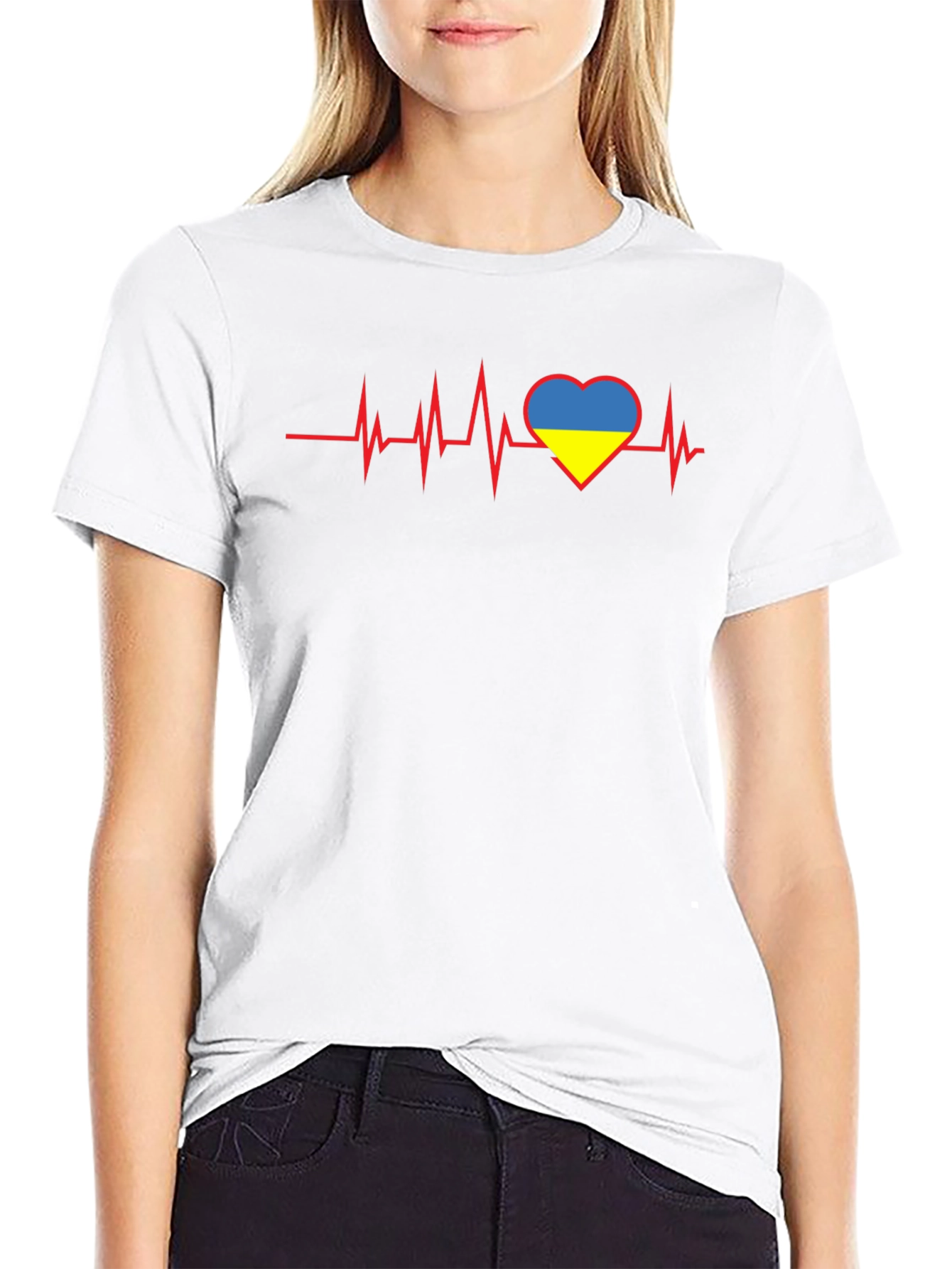 Ukraine Heartbeat Graphic Tee