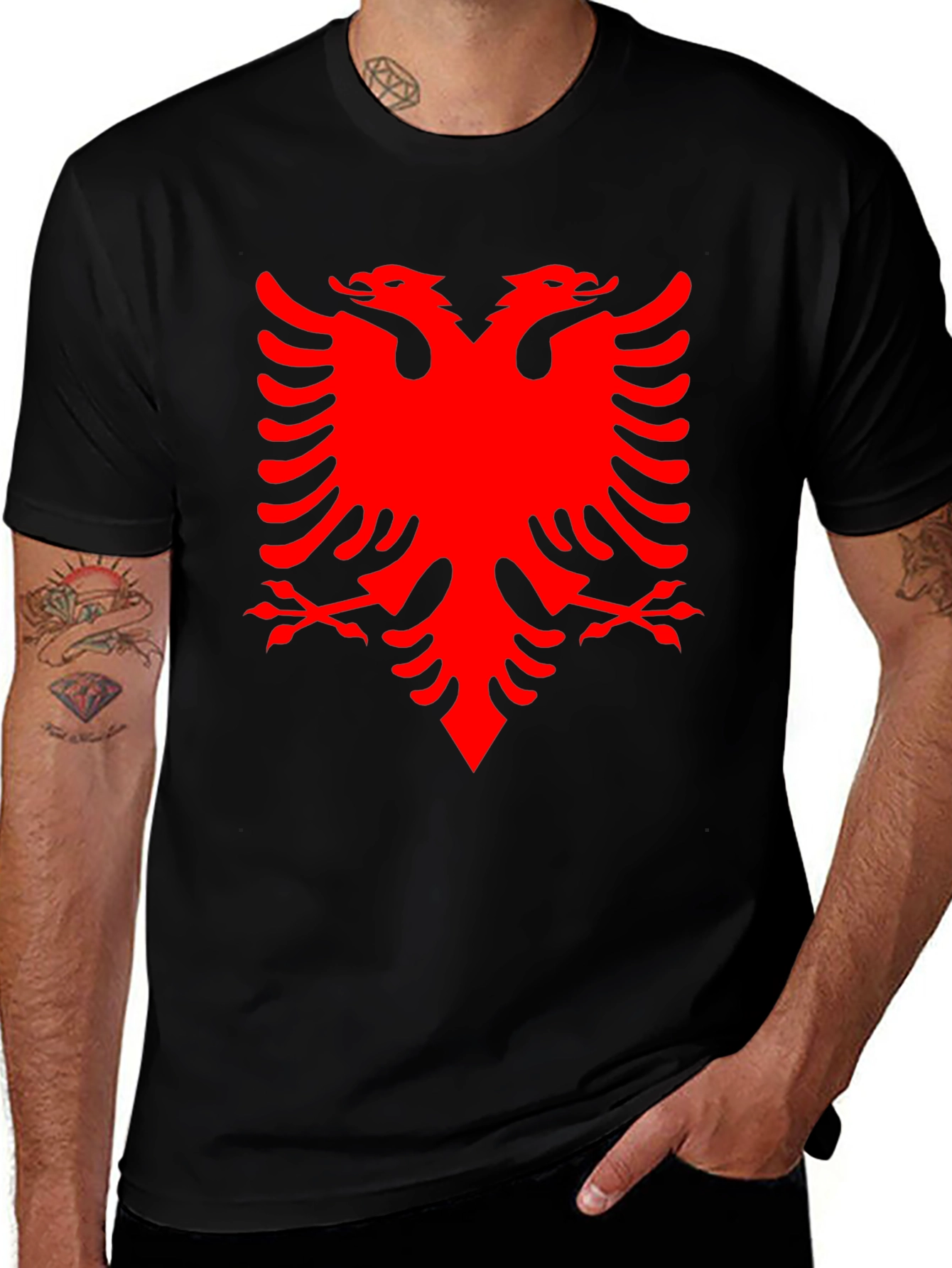 Albanian Eagle Graphic Tee - Black