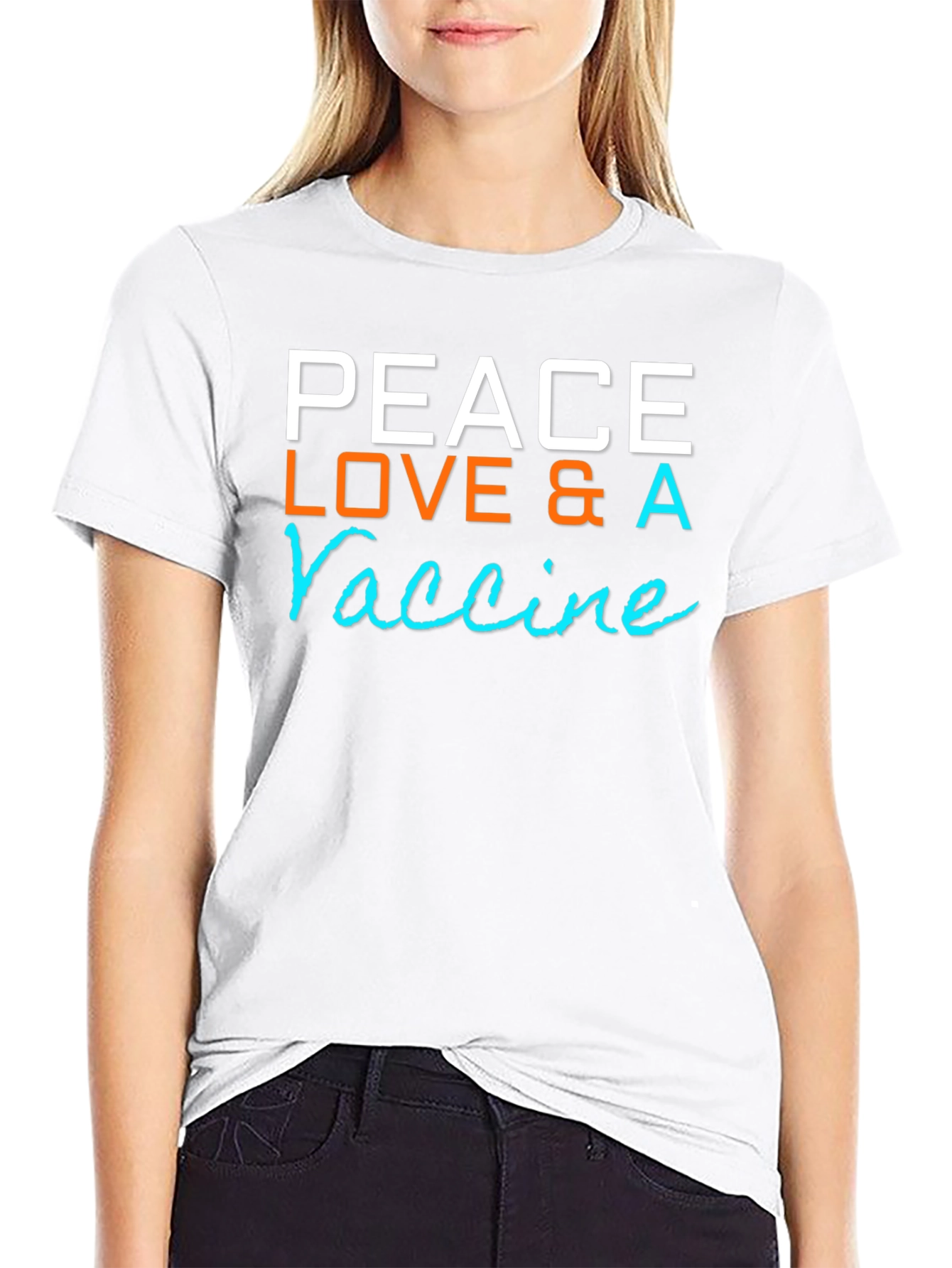 Peace Love & A Vaccine Graphic T-Shirt