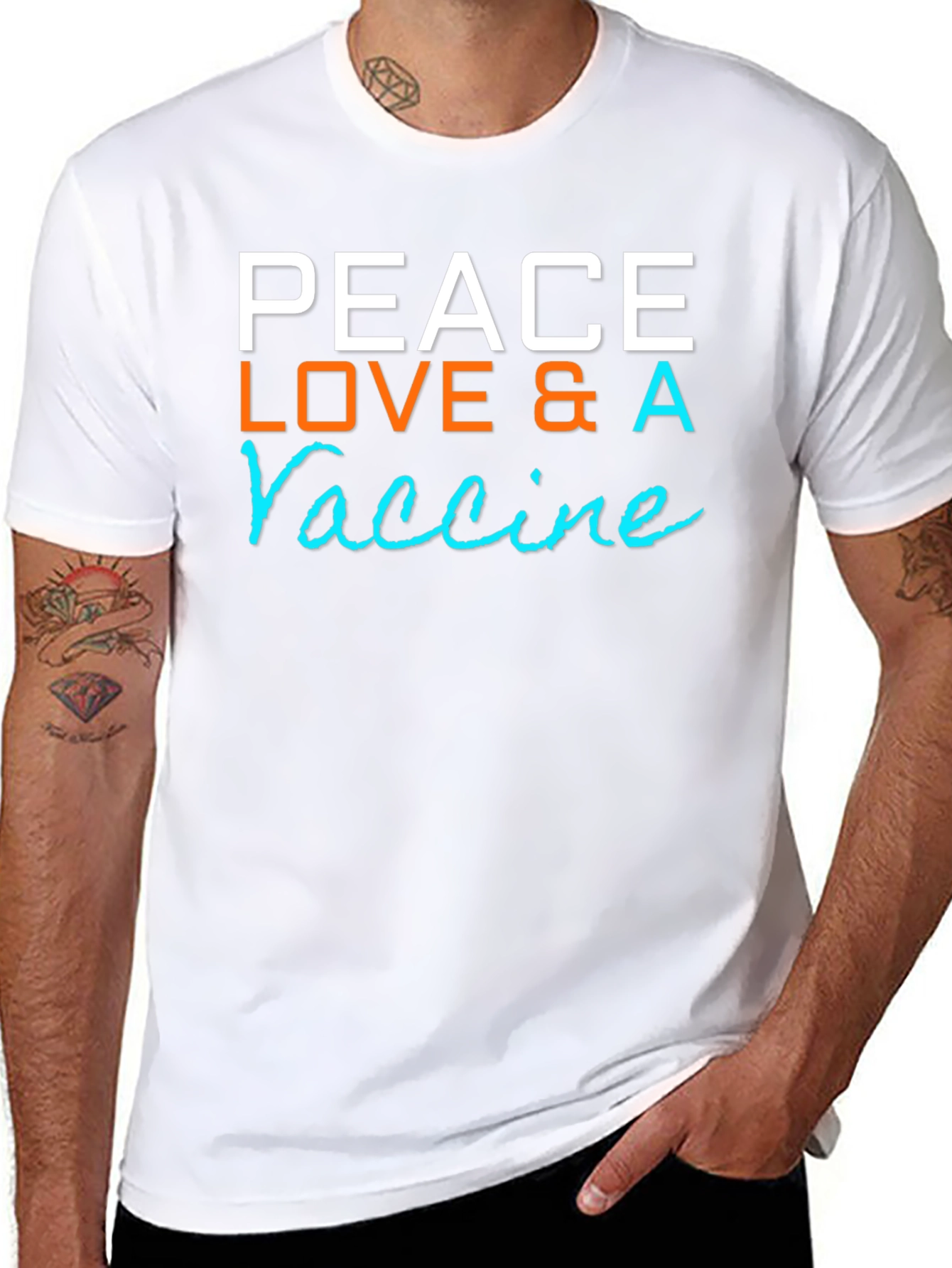 Peace Love & A Vaccine Graphic T-Shirt